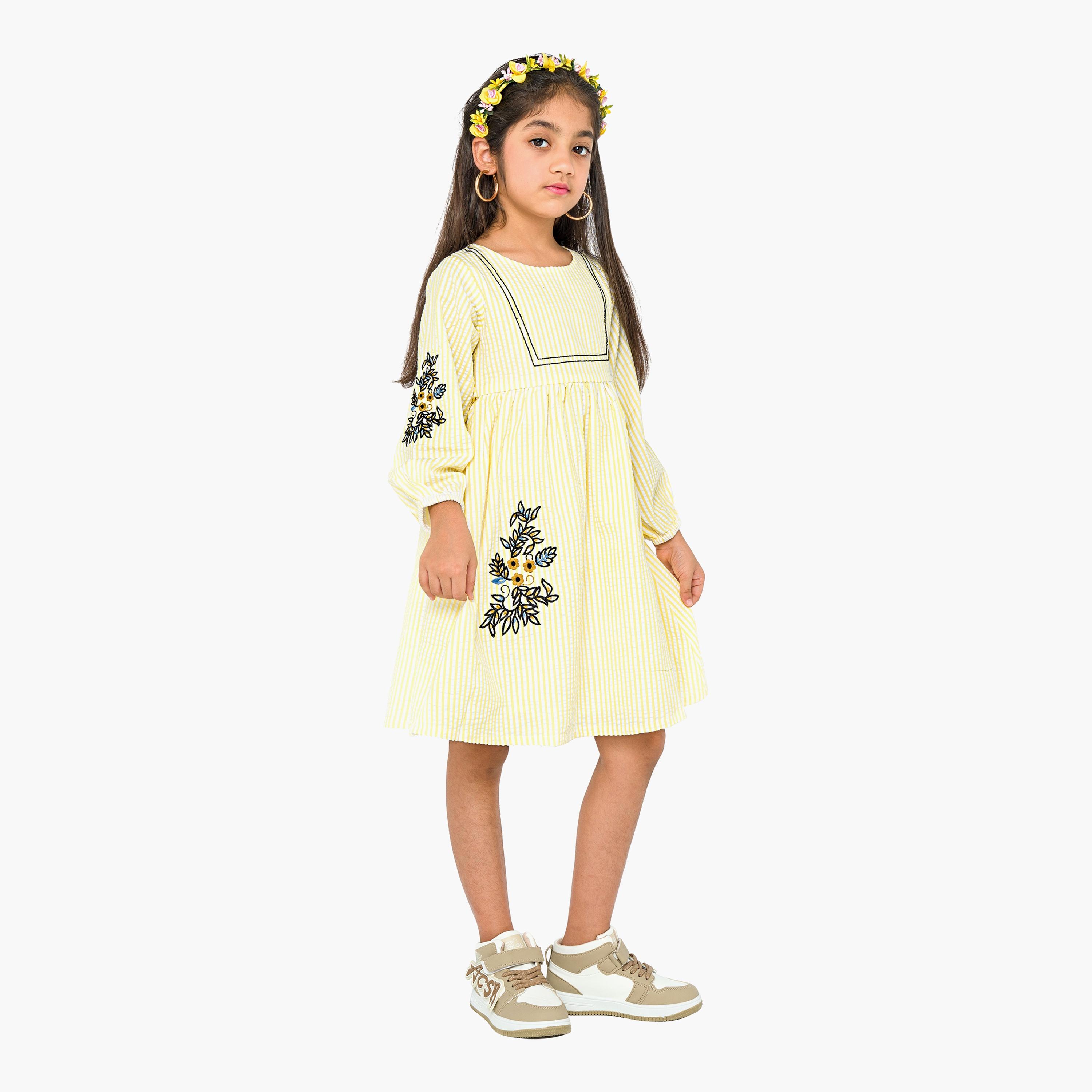 Babyqlo Embroidered Long Sleeves Dress-girls-clothing-dressesandjumpsuits-image-4