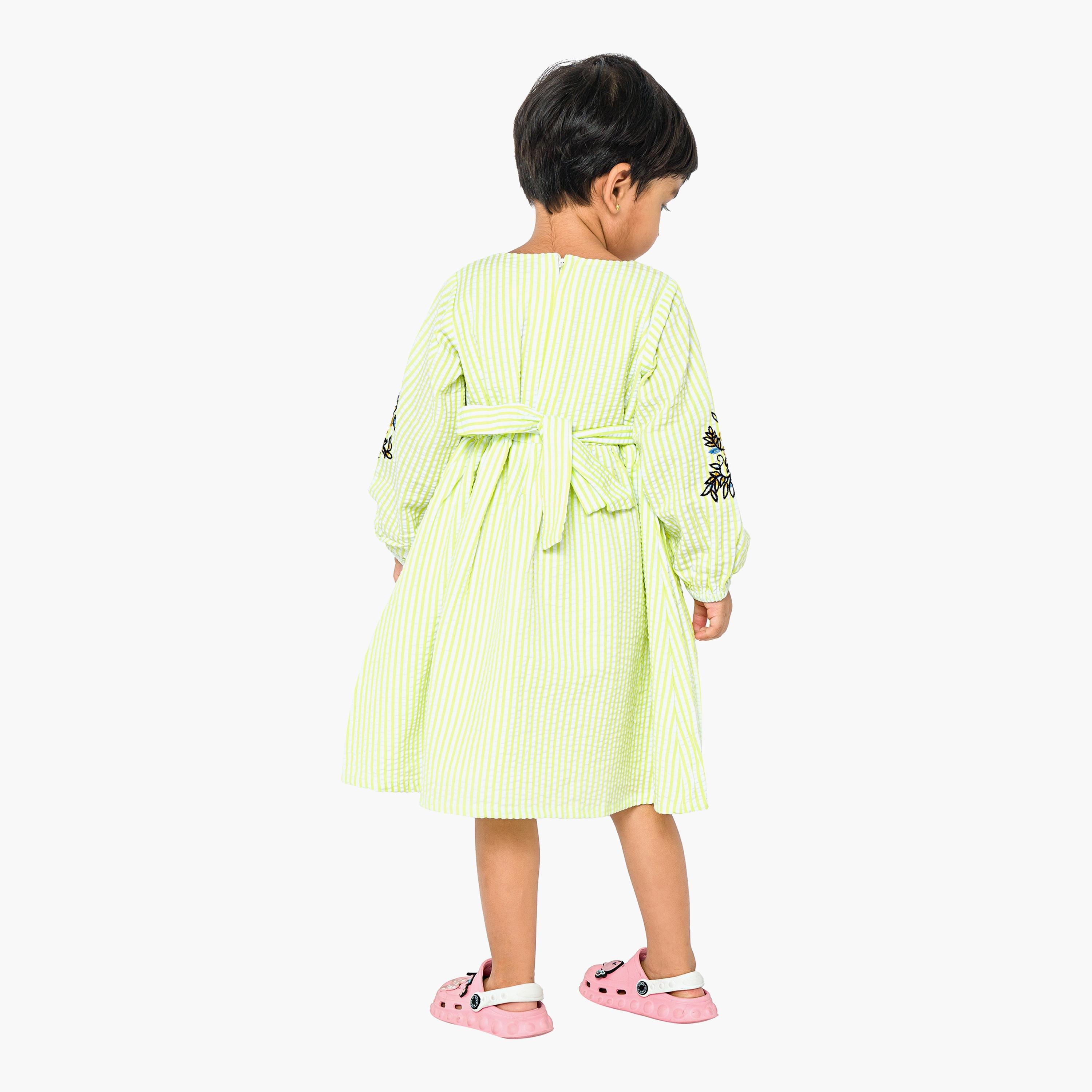 Babyqlo Embroidered Long Sleeves Dress-girls-clothing-dressesandjumpsuits-image-2