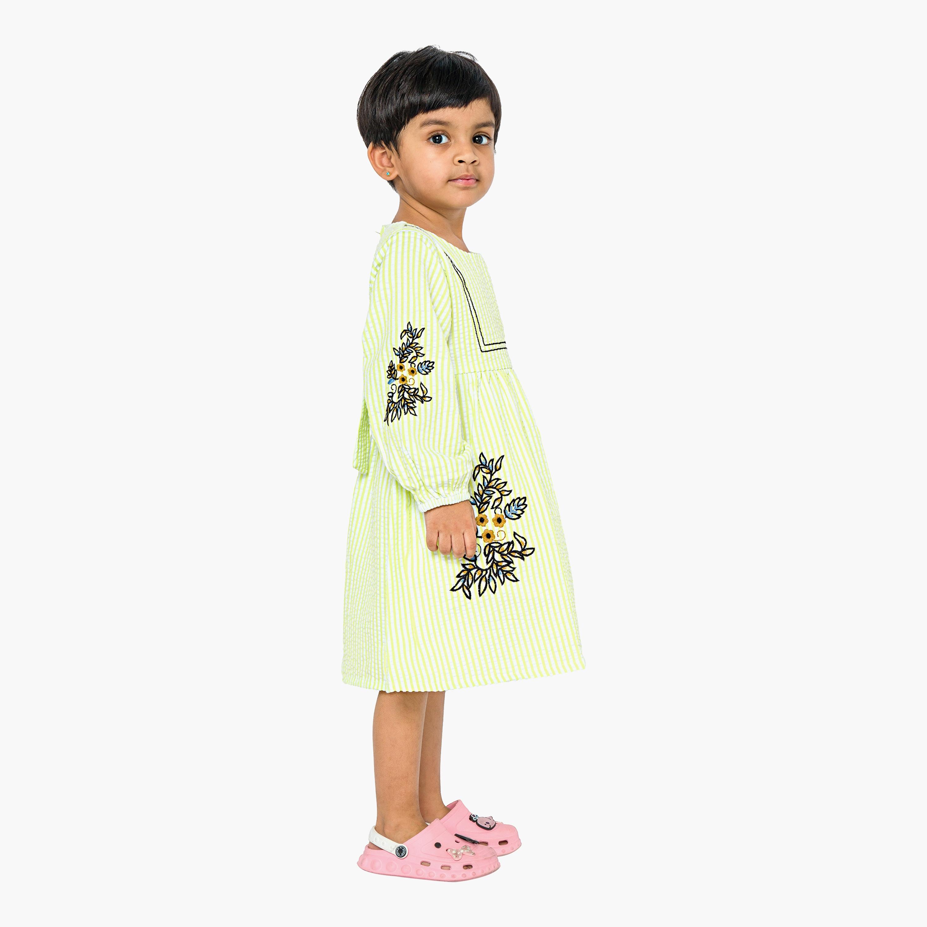 Babyqlo Embroidered Long Sleeves Dress-girls-clothing-dressesandjumpsuits-image-4