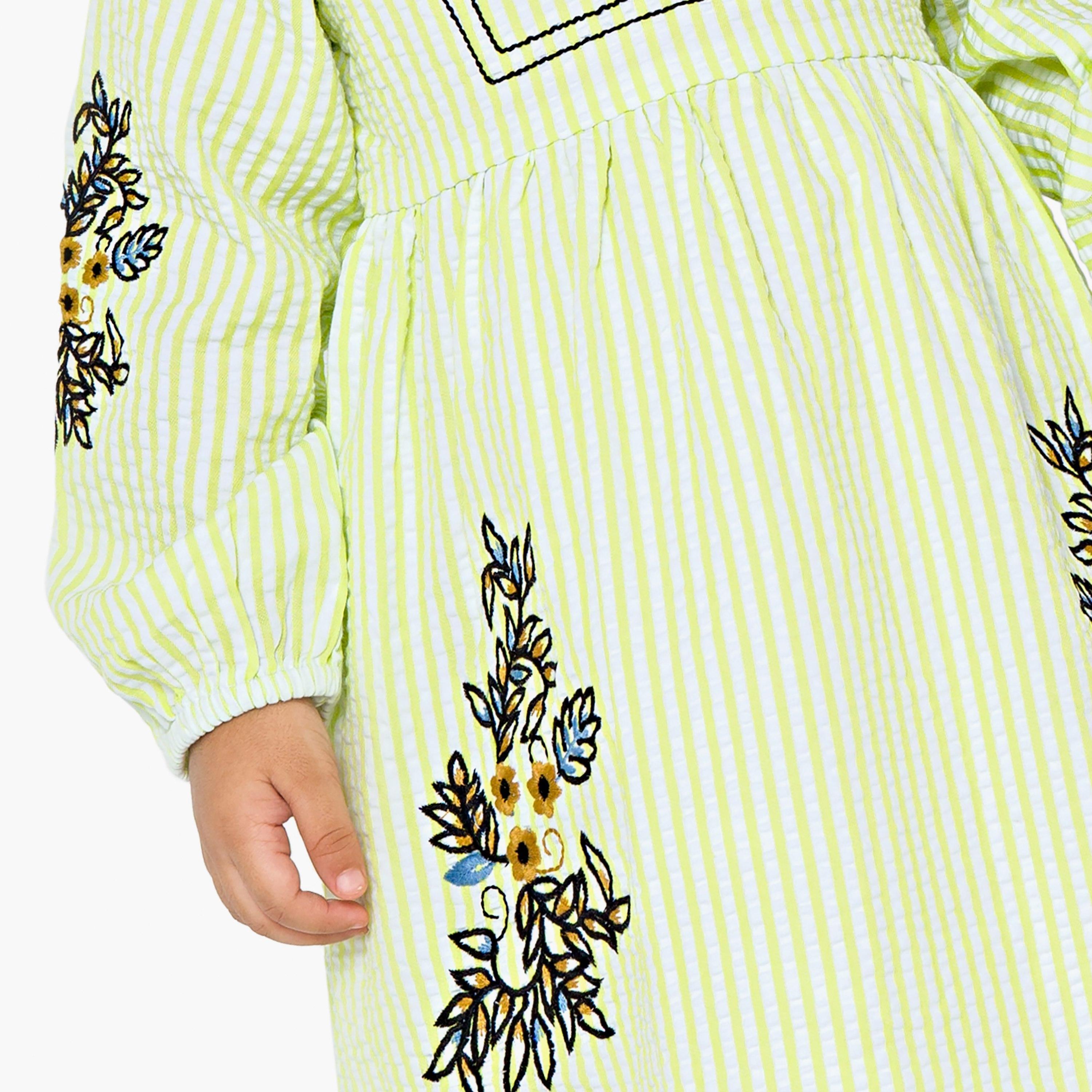 Babyqlo Embroidered Long Sleeves Dress-girls-clothing-dressesandjumpsuits-image-5