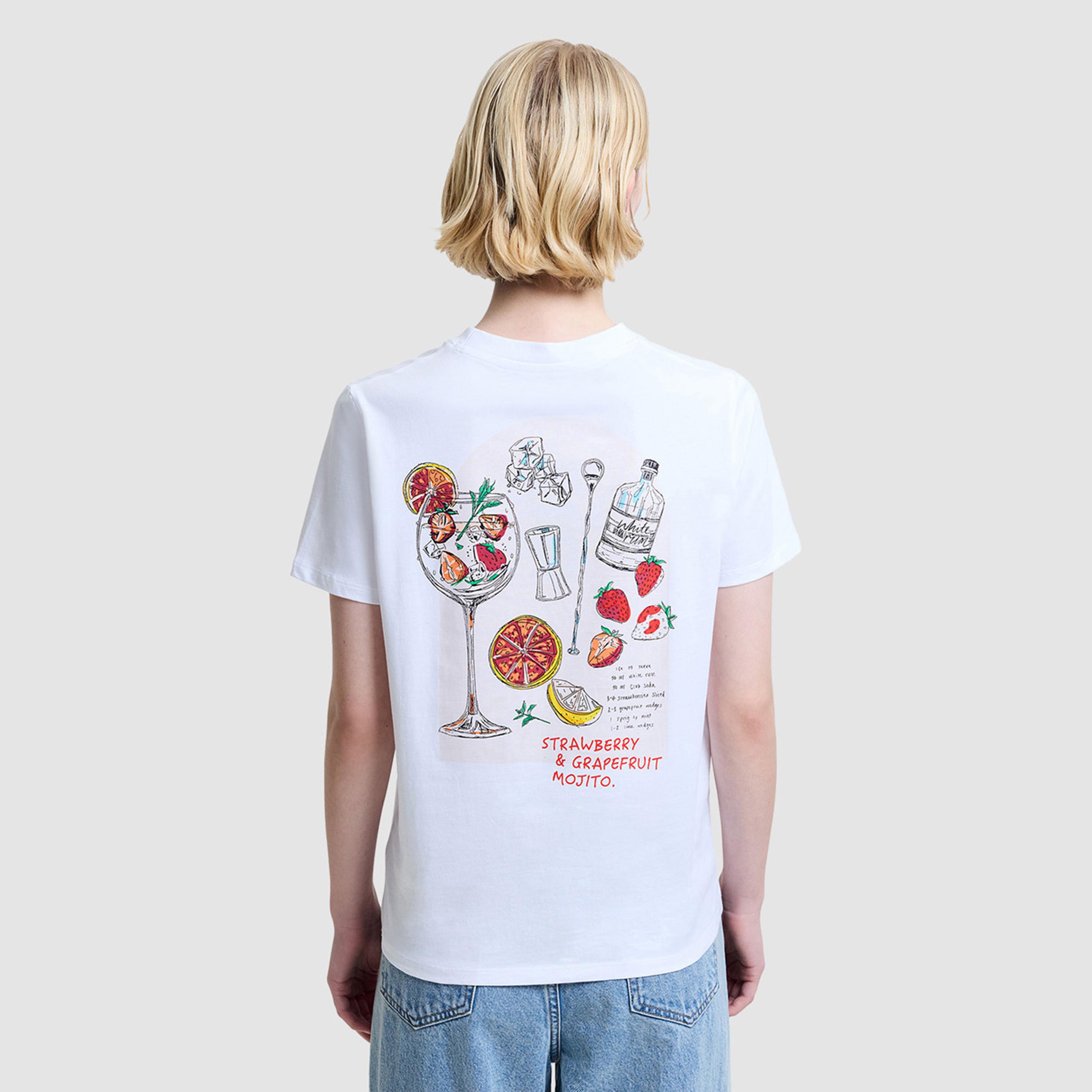 تيشيرت نسائي قطن بياقة مستديرة وطبعة غرافيك لون أبيض من فرينش كونكشن-women-clothing-tshirts-image-2