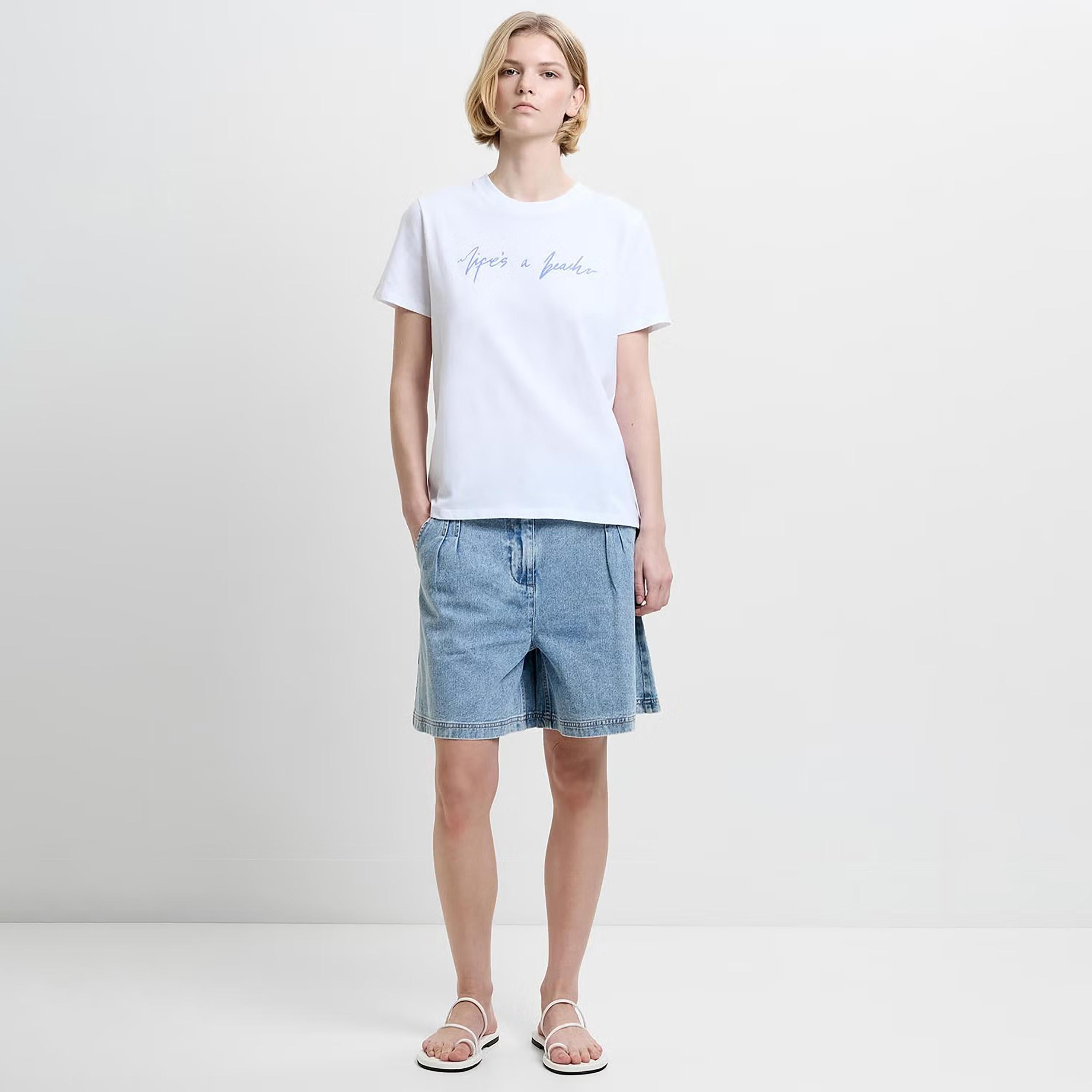 French Connection White Graphic Print Cotton Women's T-Shirt-women-clothing-tshirts-image-2