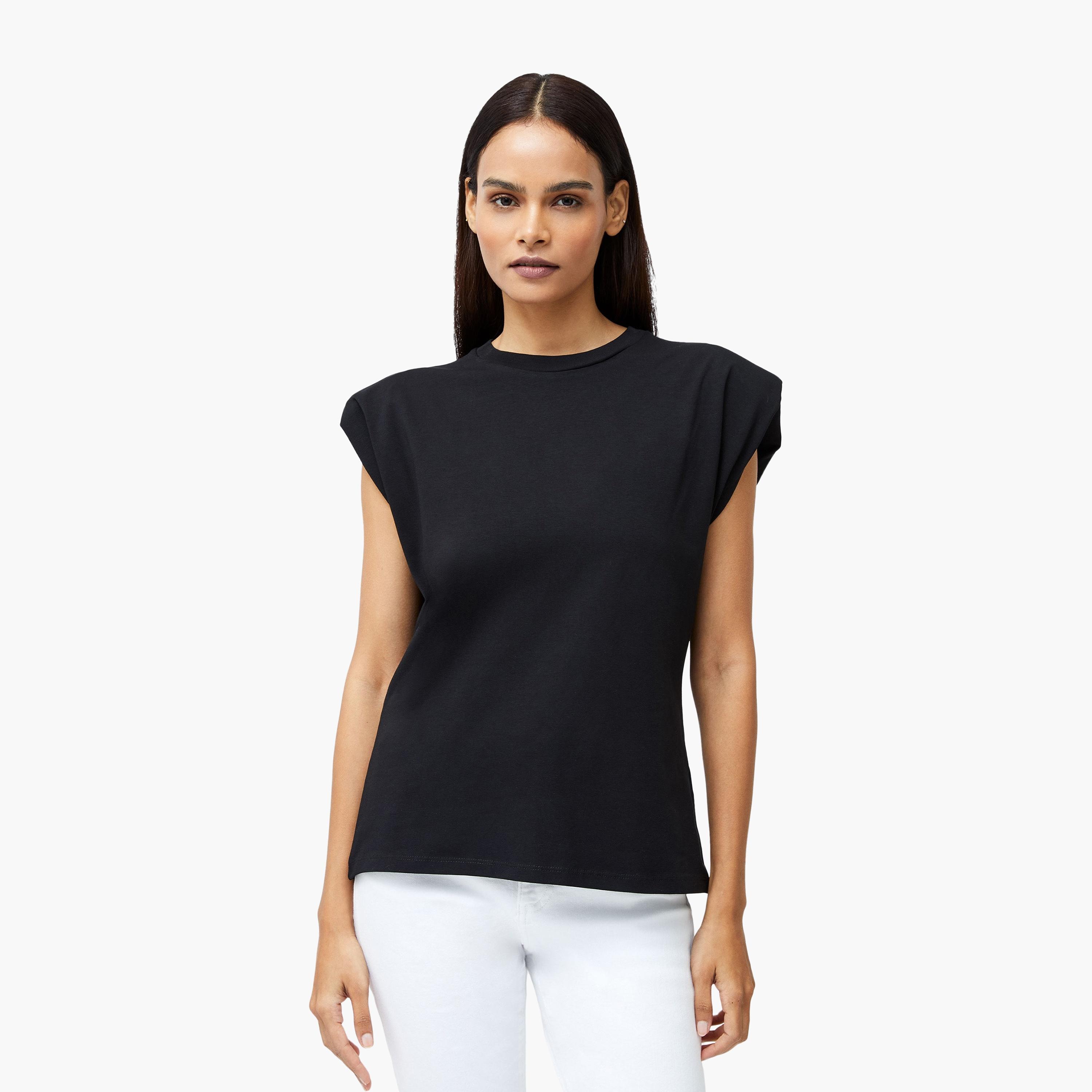بلوزة نسائية بأكمام قصيرة من فرينش كونيكشن-women-clothing-shirtsandblouses-blouses-image-1