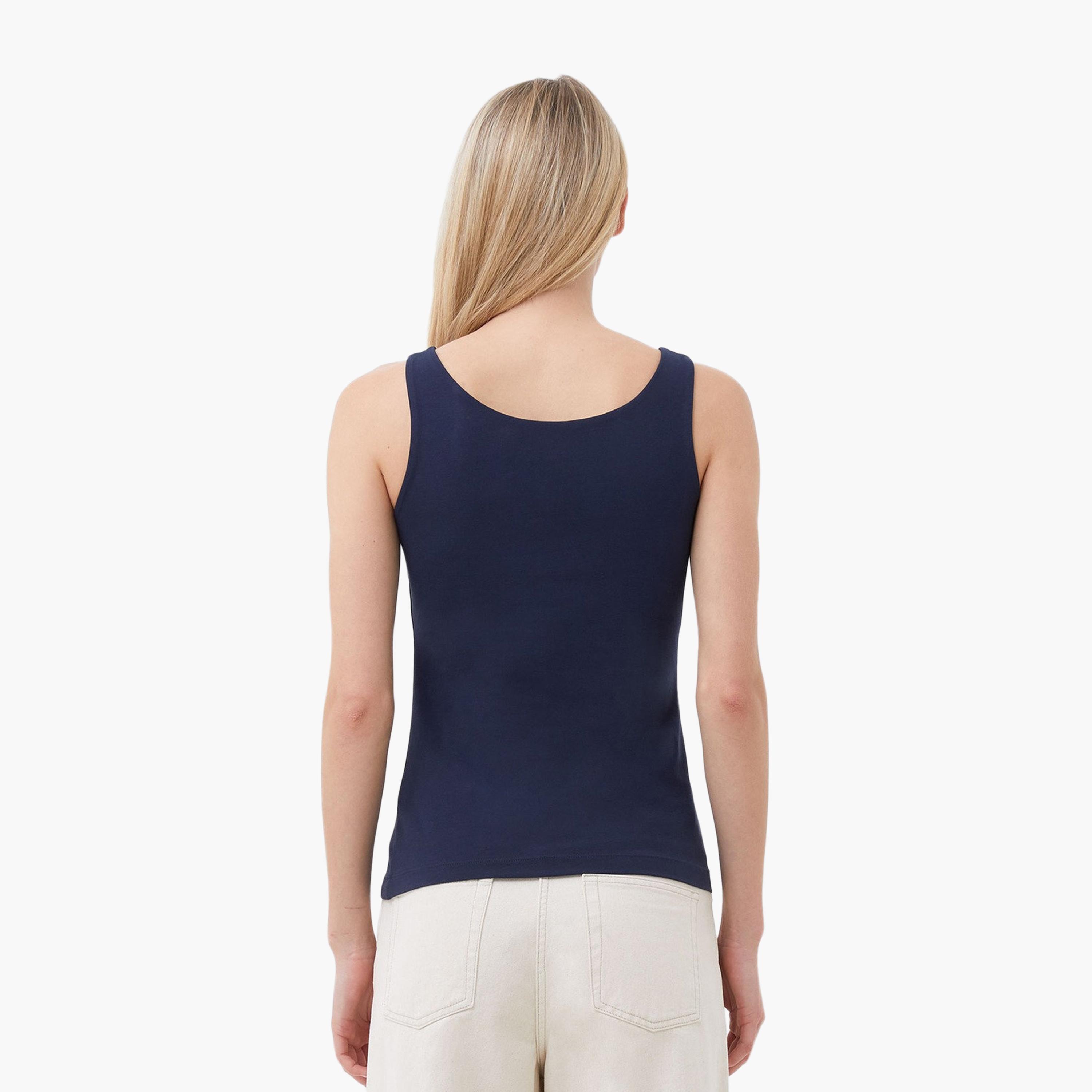 French Connection Blue Scoop Neck Women's Tank Top-women-clothing-shirtsandblouses-blouses-image-3