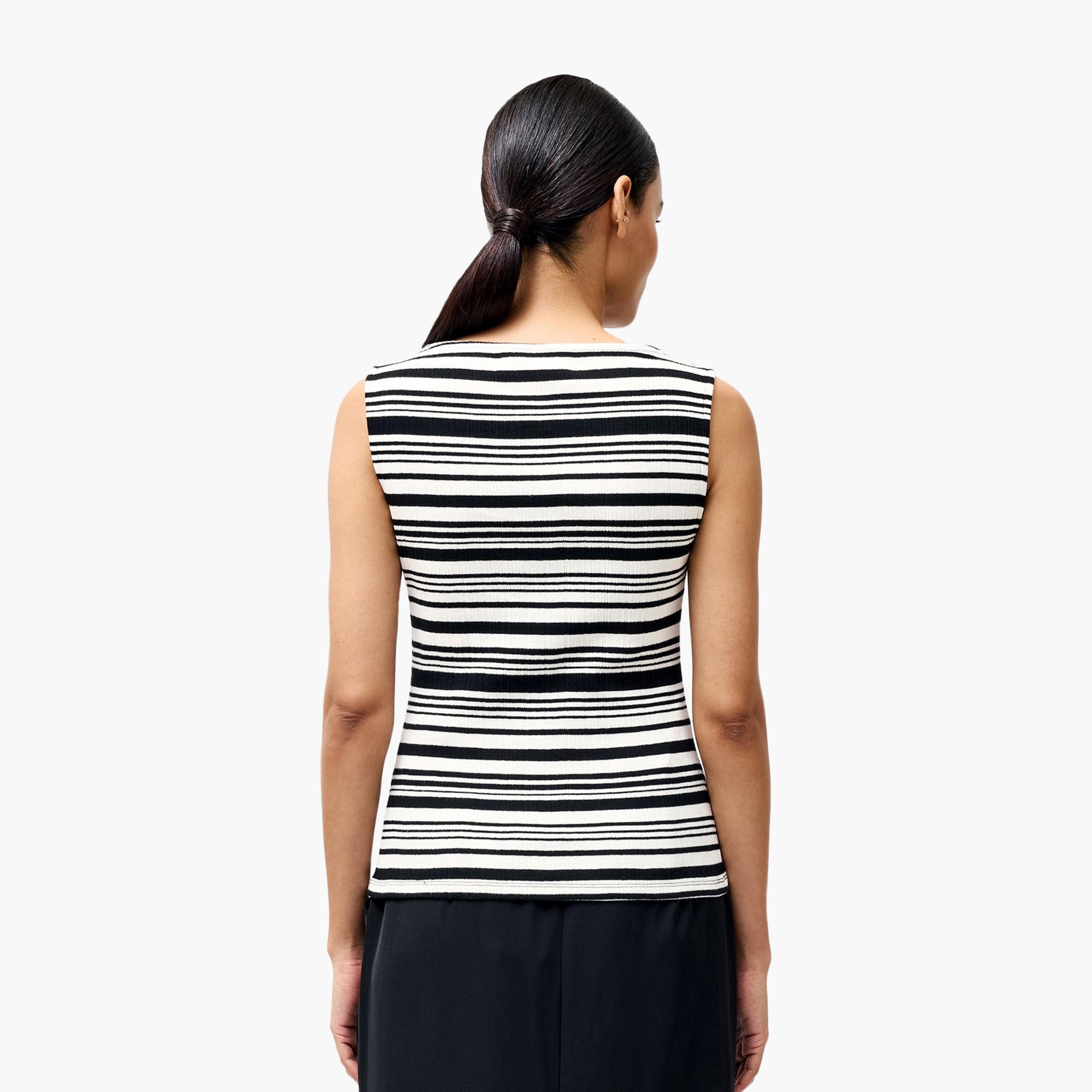 French Connection White Striped Women's Top-women-clothing-shirtsandblouses-blouses-image-3
