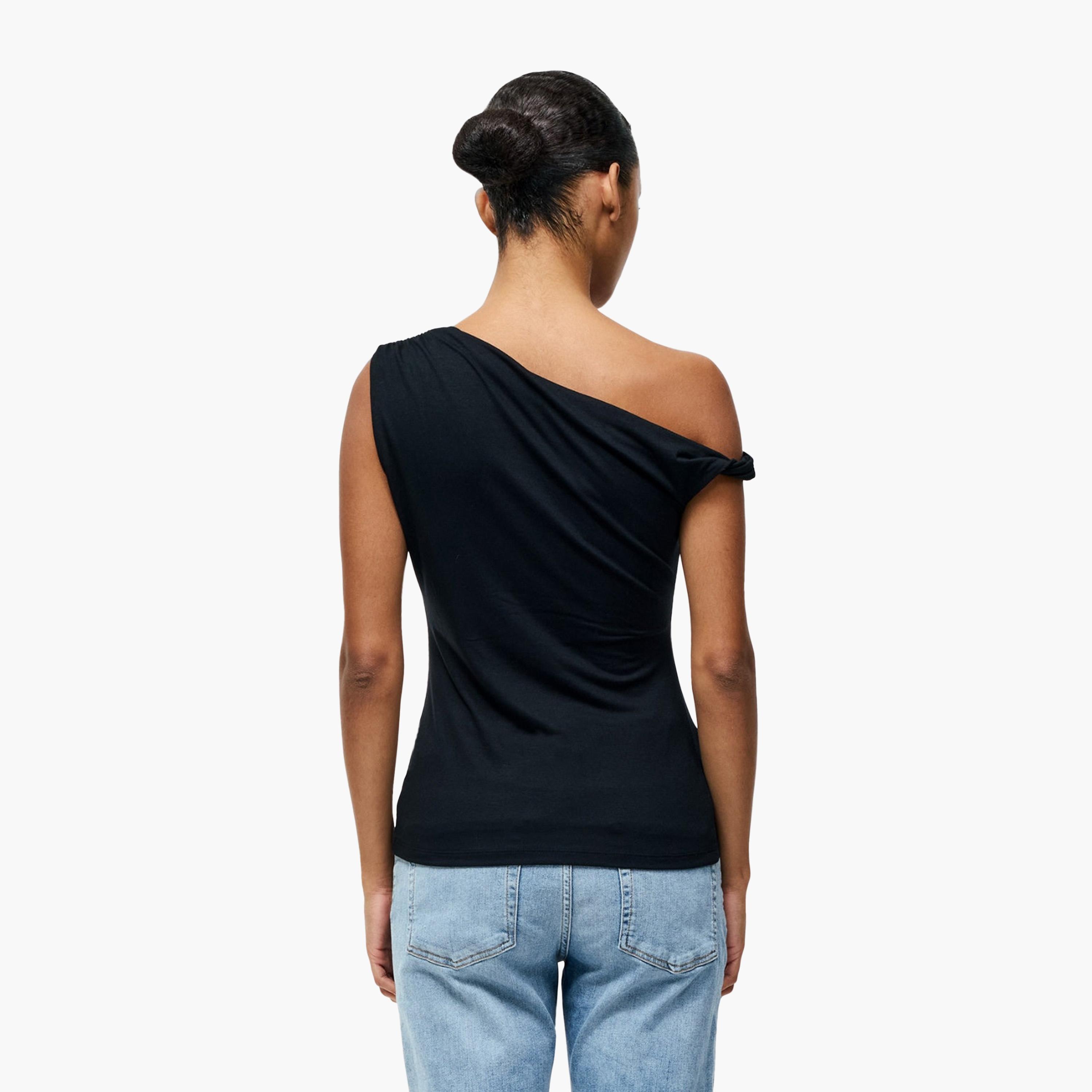 French Connection Black One Shoulder Women's Top-women-clothing-shirtsandblouses-blouses-image-3