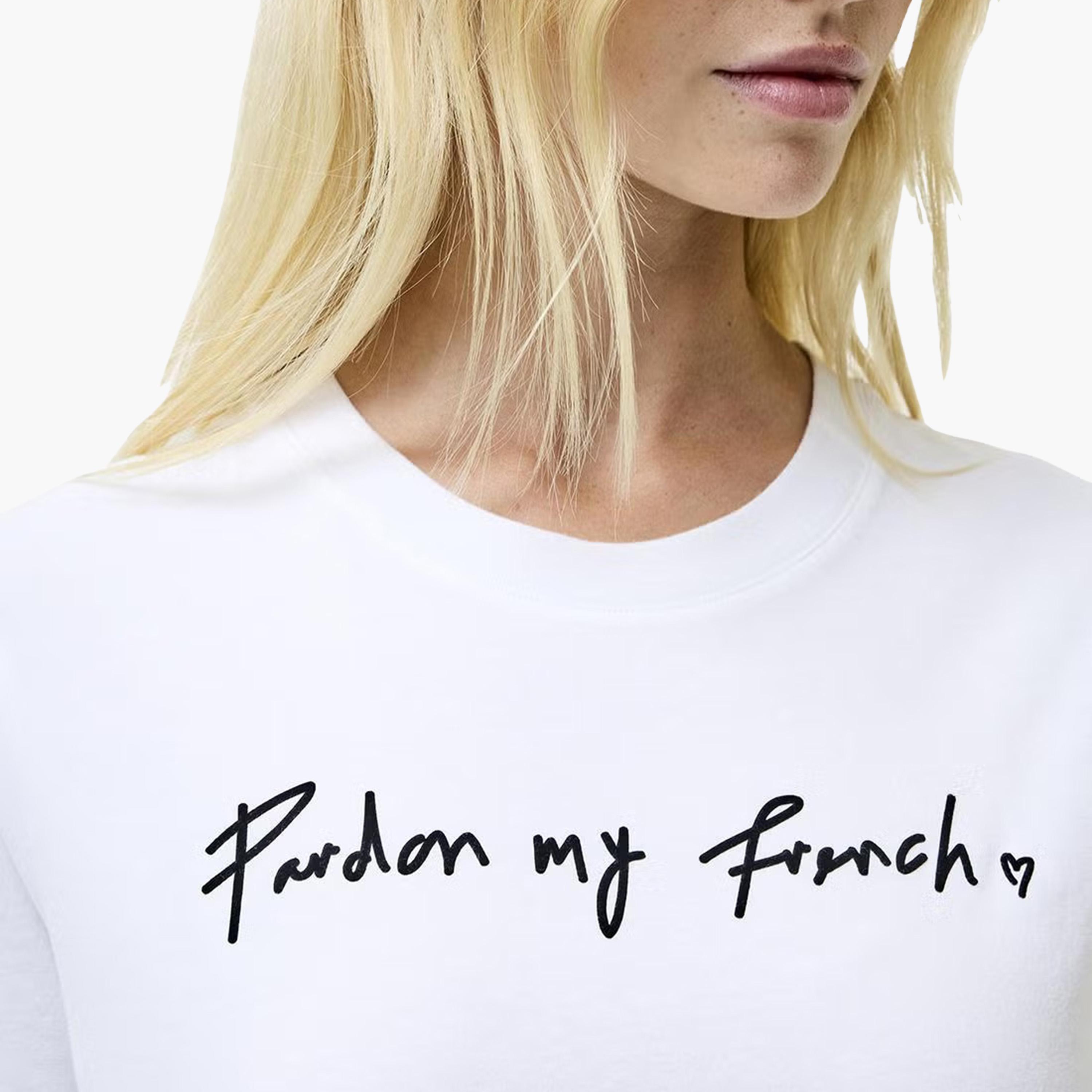 French Connection White Text-Print Cotton Women's T-Shirt-women-clothing-tshirts-image-3