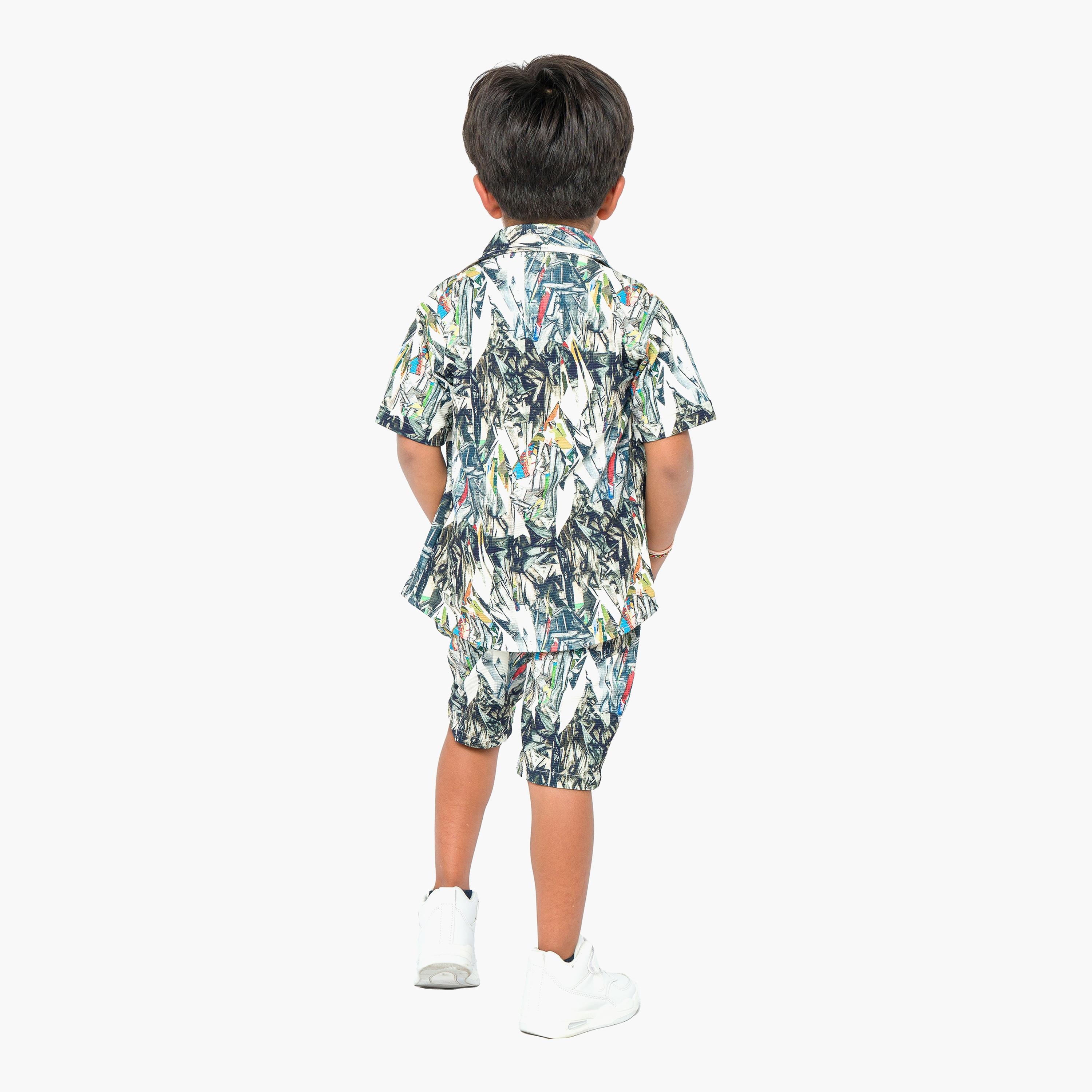 Babyqlo 3-Piece Printed Short Sleeves Shirt, T-Shirt with Shorts-boys-clothing-setsandcoords-image-2