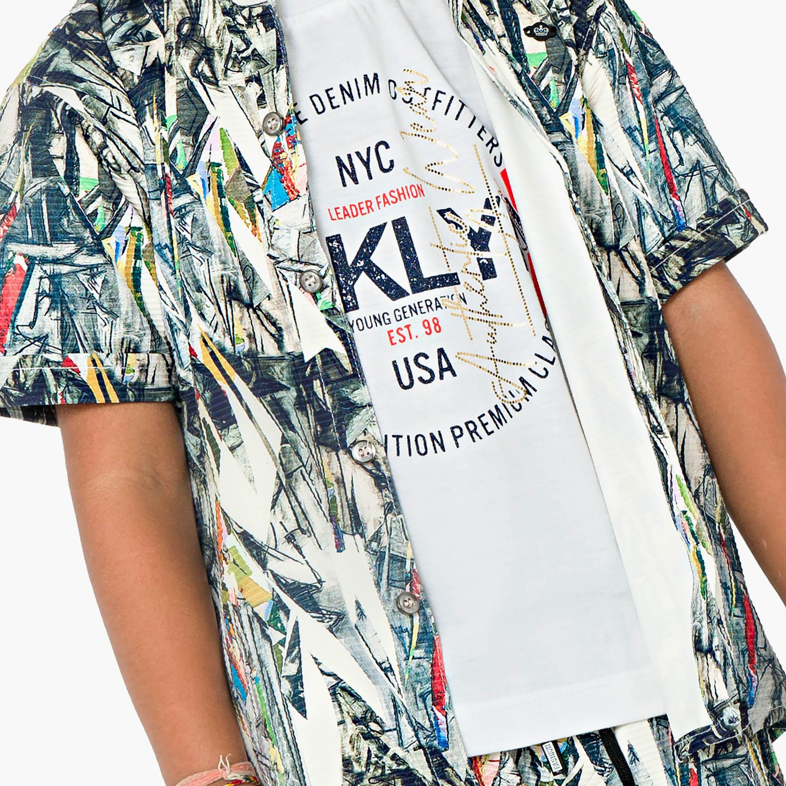 Babyqlo 3-Piece Printed Short Sleeves Shirt, T-Shirt with Shorts-boys-clothing-setsandcoords-image-5