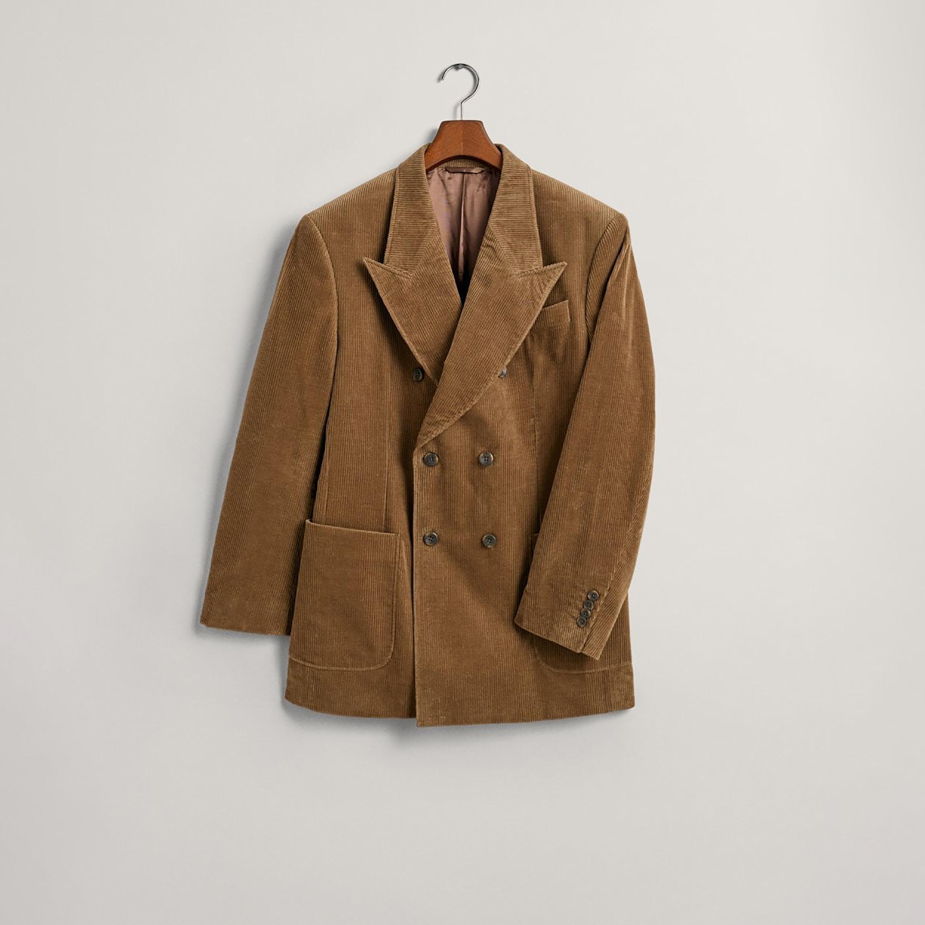 بليزر من جانت مضلعة ذات طية صدر السترة مزدوجة الصدر-men-winterwear-jacketsandblazers-image-1