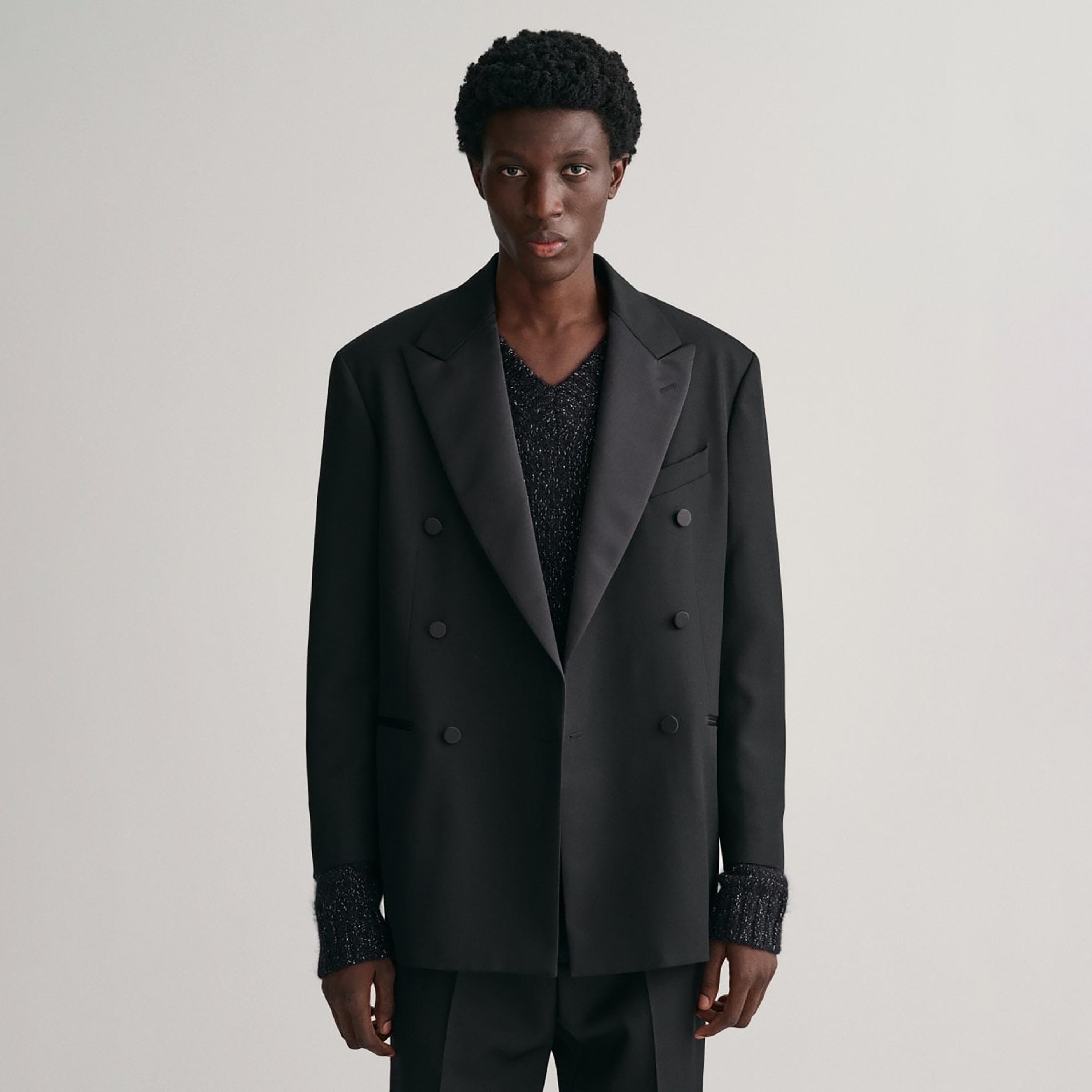 بليزر من جانت سادة ذات طية صدر السترة مزدوجة الصدر-men-winterwear-jacketsandblazers-image-1