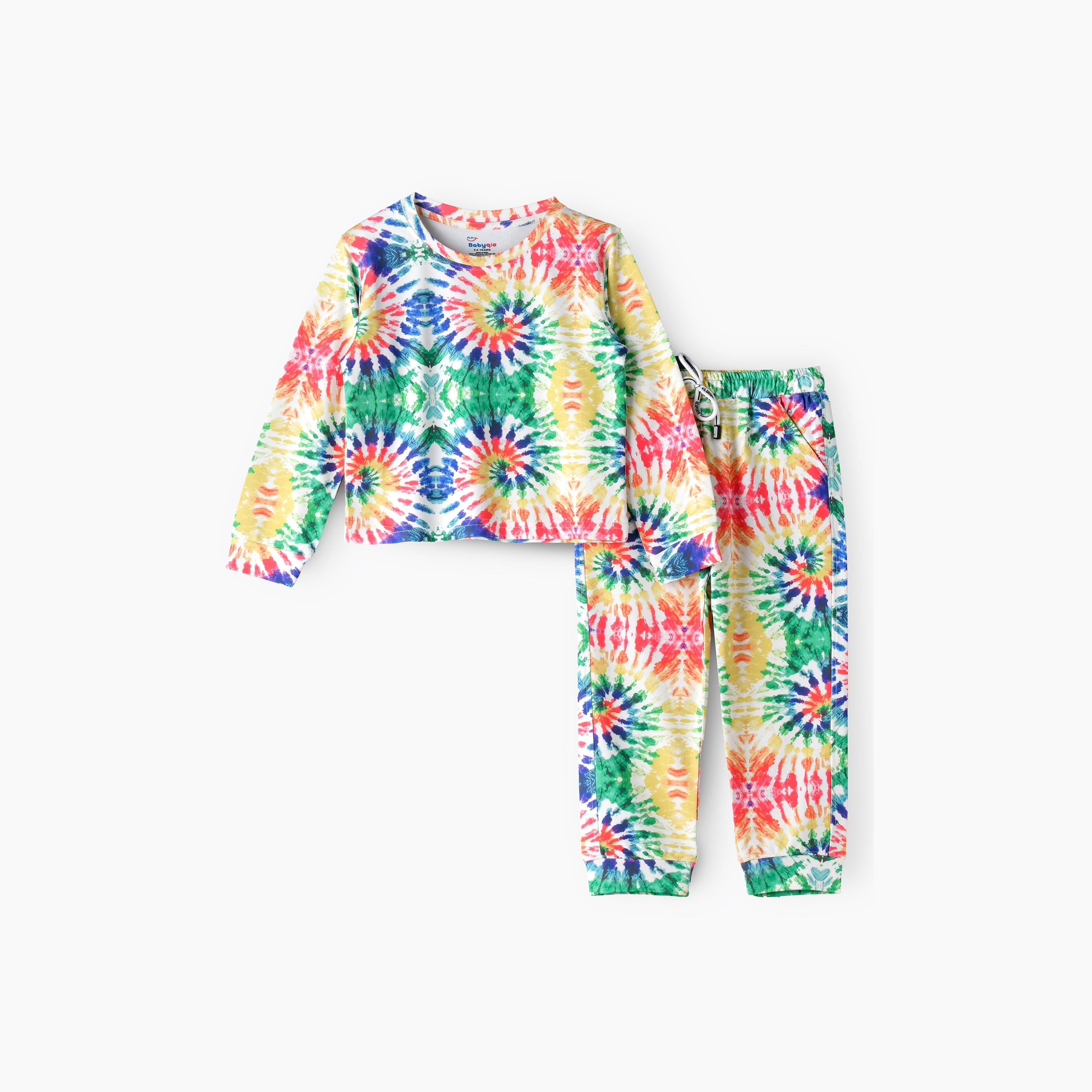 Babyqlo 2-Piece Printed Long Sleeves T-Shirt with Pyjama-girls-clothing-setsandcoords-image-1