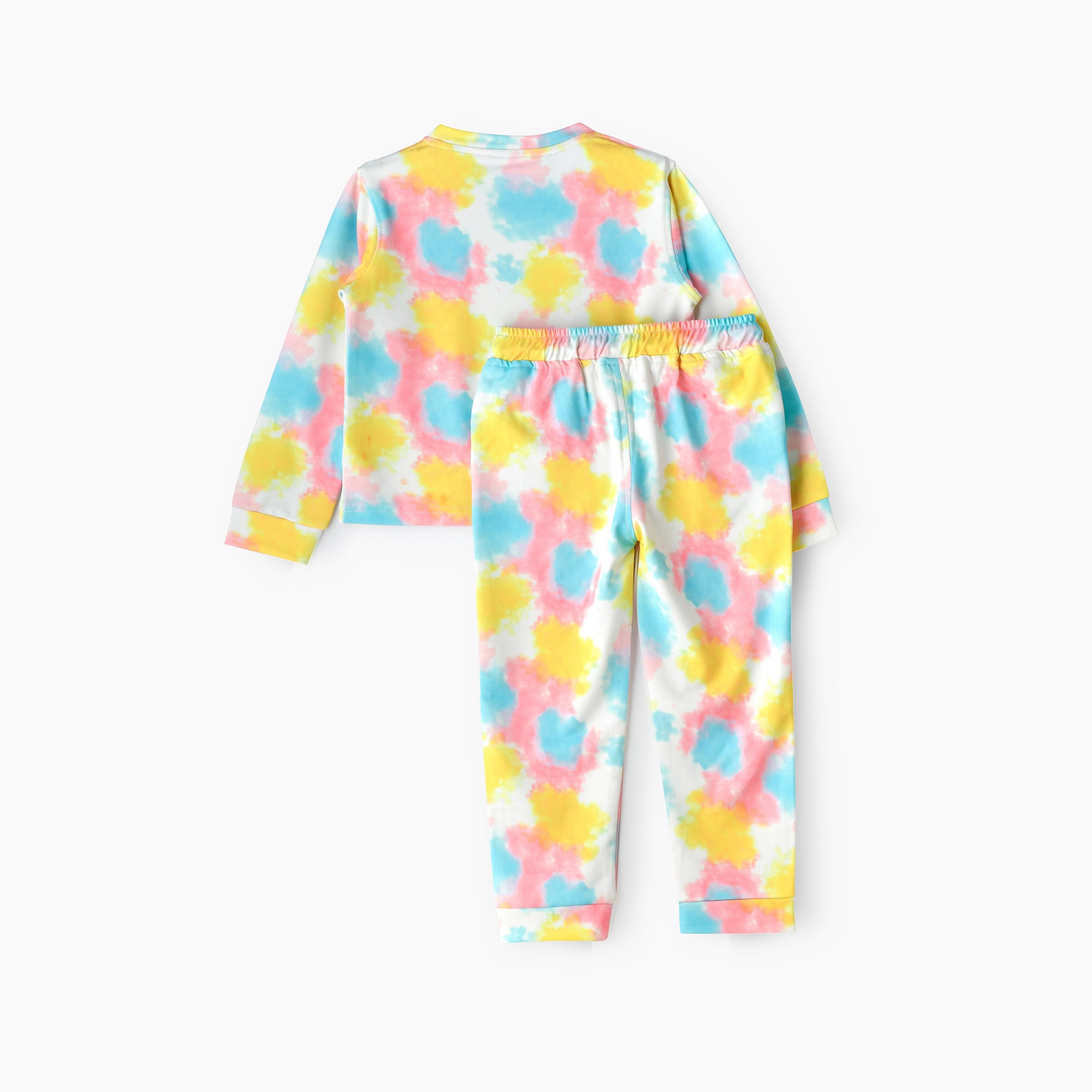 Babyqlo 2-Piece Printed Long Sleeves T-Shirt with Pyjama-girls-clothing-setsandcoords-image-2