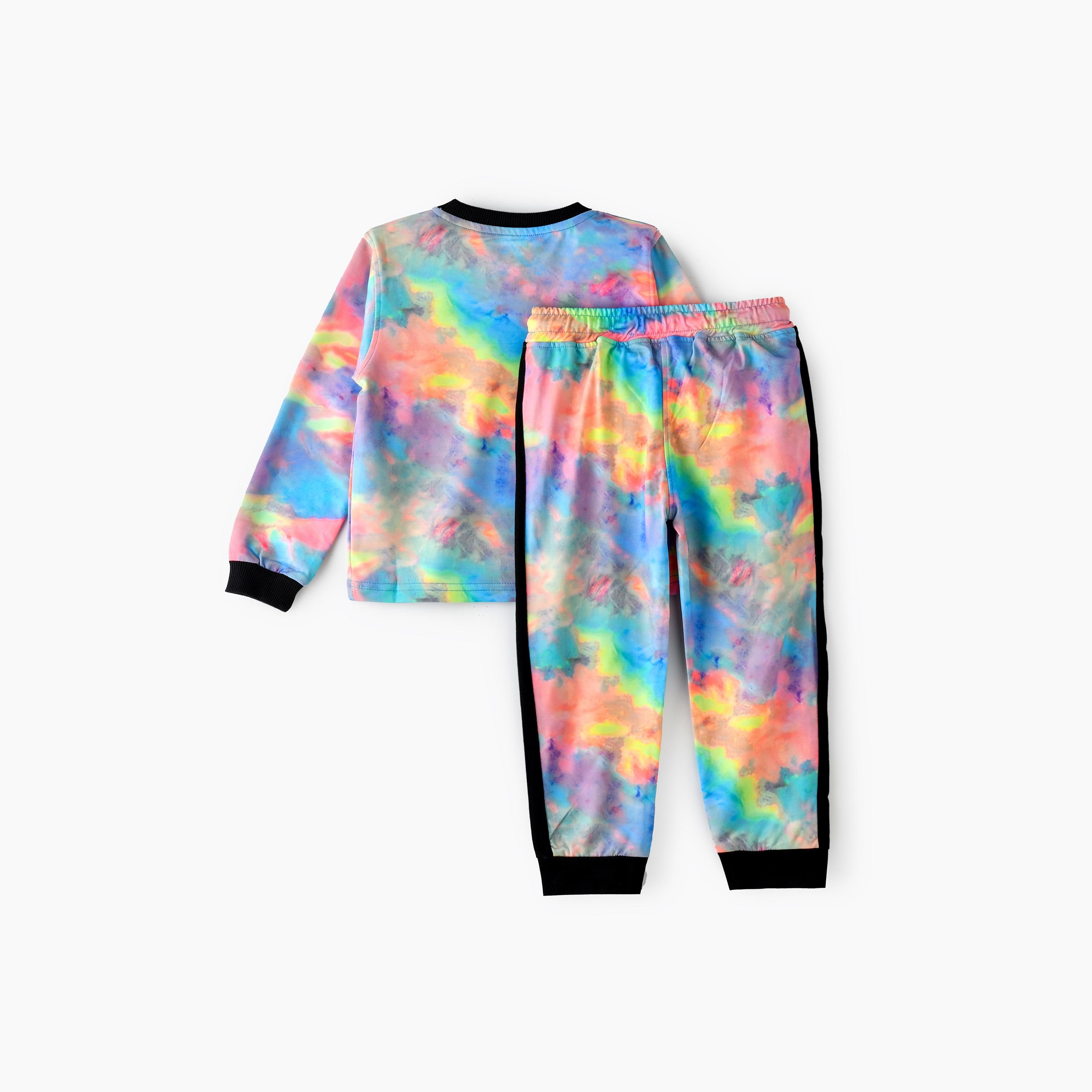 Babyqlo 2-Piece Printed Long Sleeves T-Shirt with Pyjama-girls-clothing-setsandcoords-image-2
