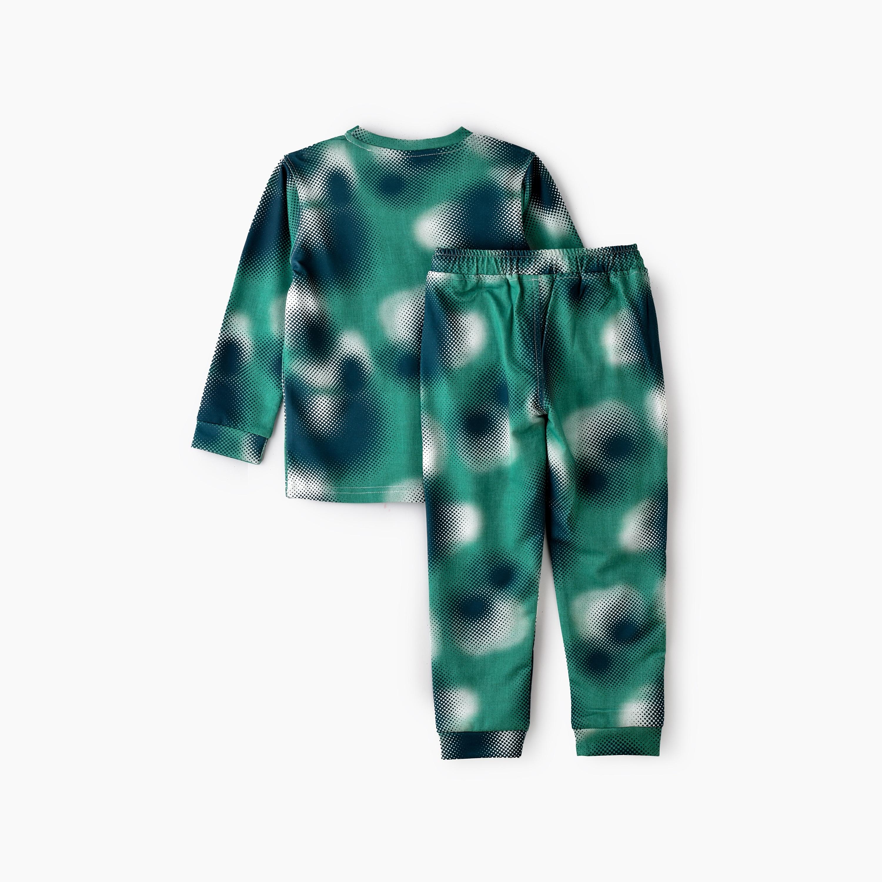 Babyqlo 2-Piece Printed Long Sleeves T-Shirt with Pyjama-boys-clothing-setsandcoords-image-2