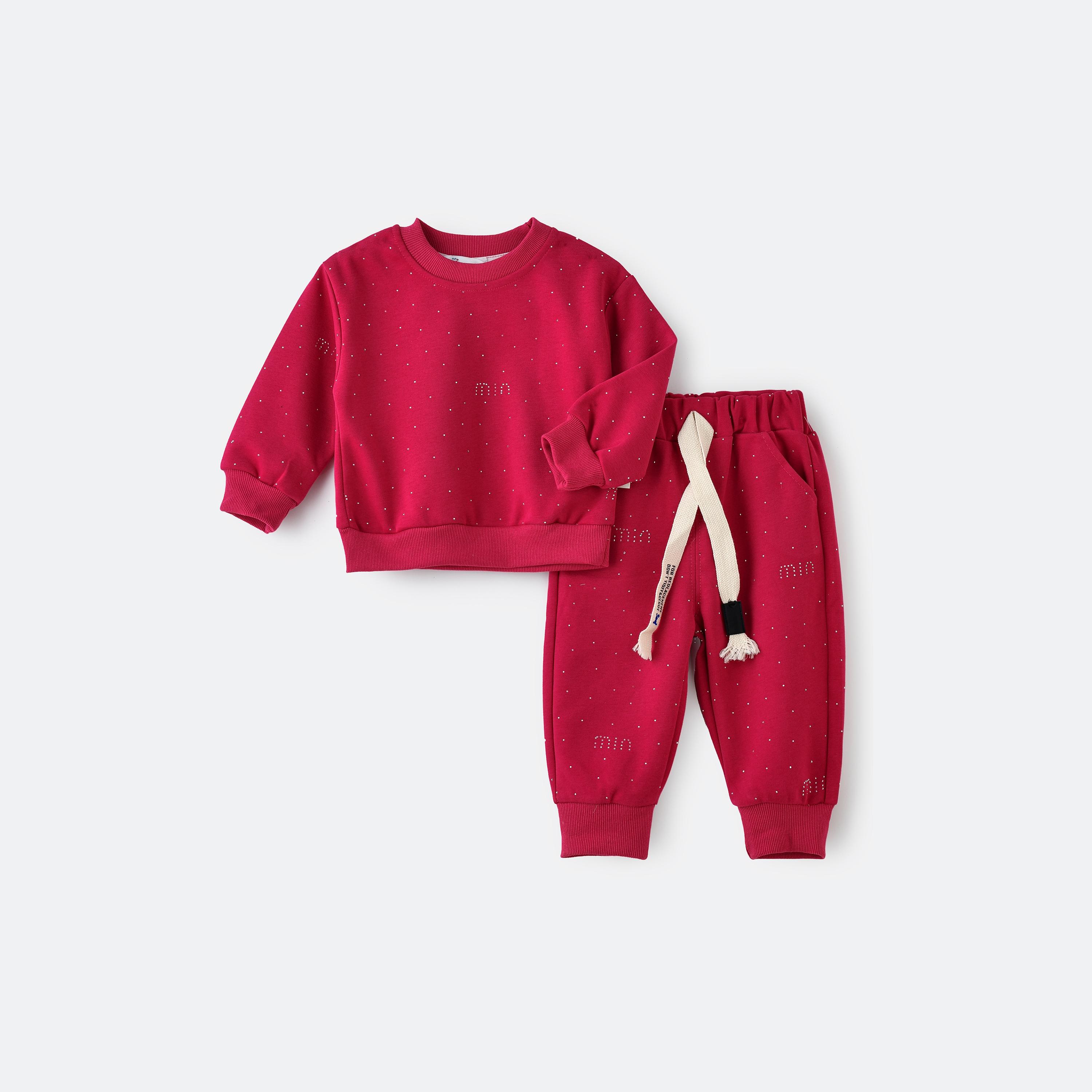 سويت شيرت مطبوع بأكمام طويلة قطعتين مع بنطال ركض من بيبيكلو-baby-girls-clothing-setsandcoords-image-1