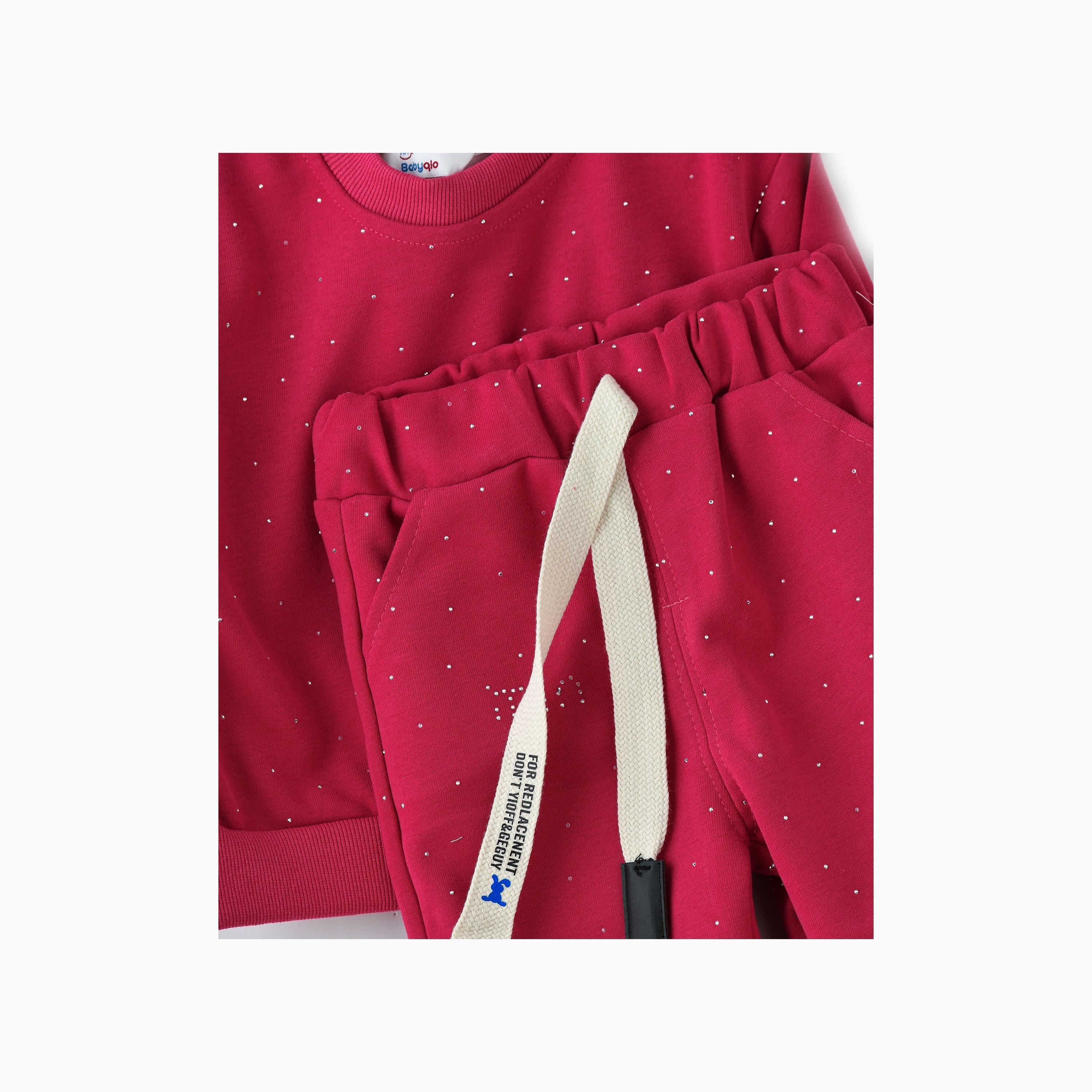 سويت شيرت مطبوع بأكمام طويلة قطعتين مع بنطال ركض من بيبيكلو-baby-girls-clothing-setsandcoords-image-2