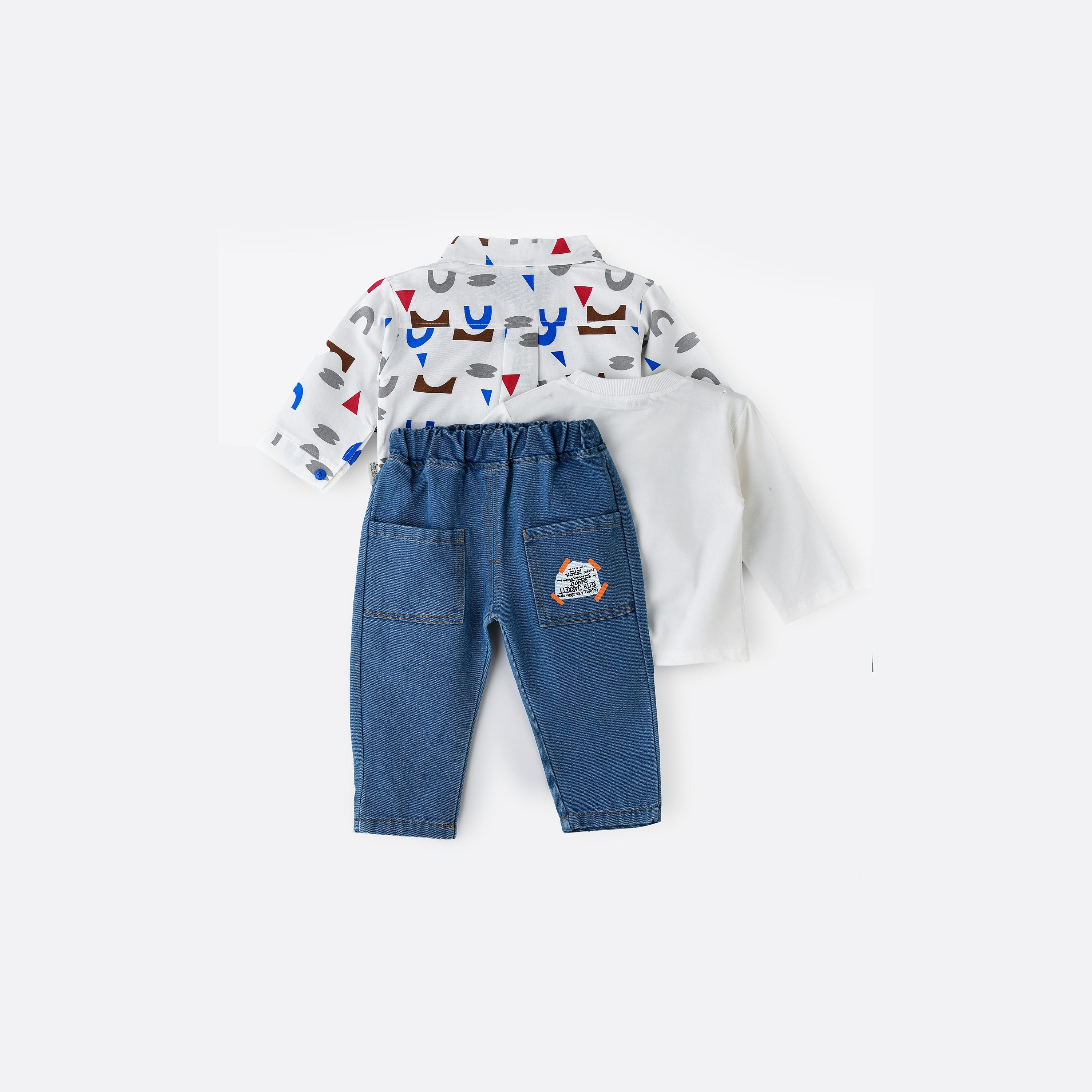 Babyqlo 3-Piece Printed Long Sleeves Shirt, T-Shirt with Jeans-baby-boys-clothing-setsandcoords-image-3