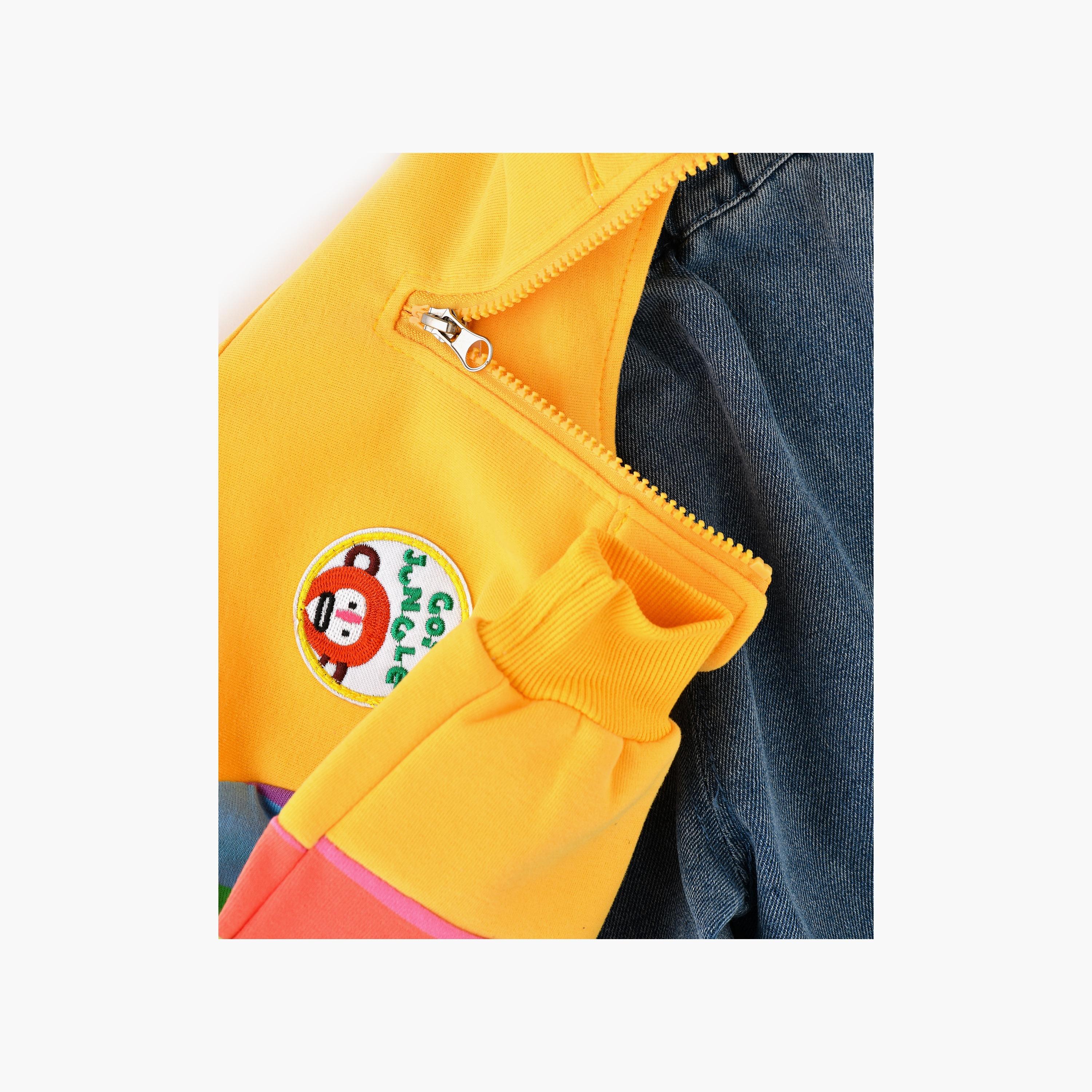 Babyqlo 2-Piece Colour Blocked Long Sleeves Jacket with Jeans-boys-clothing-setsandcoords-image-4