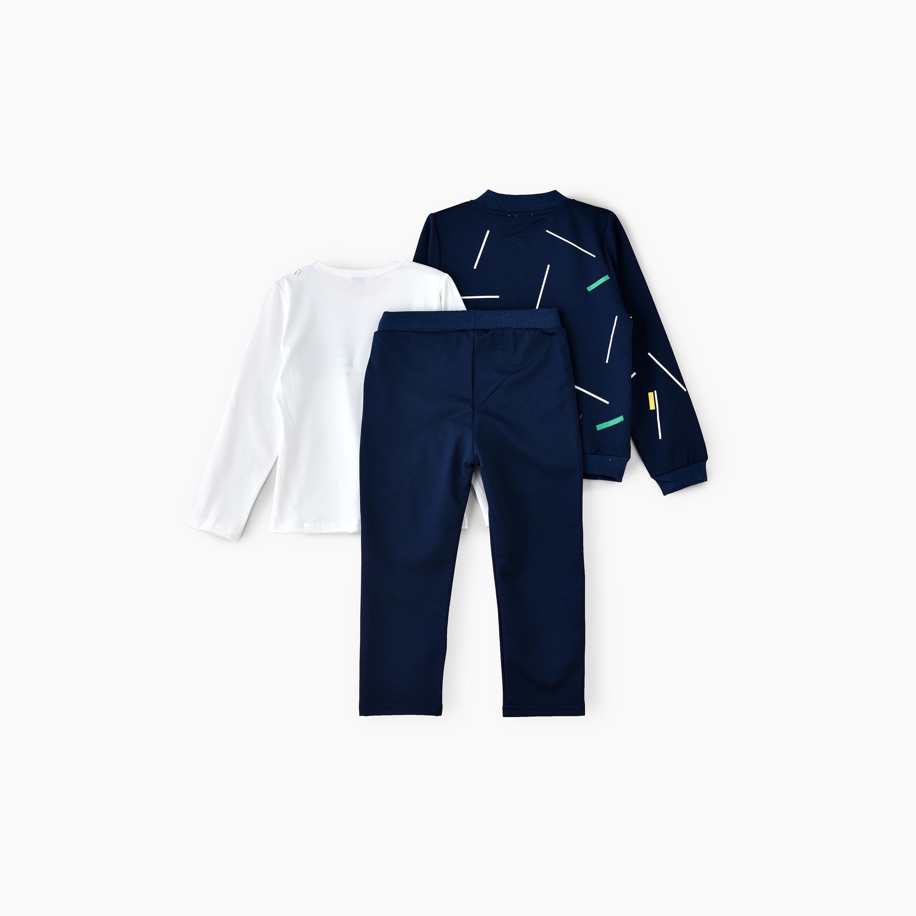 جاكيت مطبوع بأكمام طويلة 3 قطع وتي شيرت وبنطلون من بيبيكلو-boys-clothing-setsandcoords-image-3