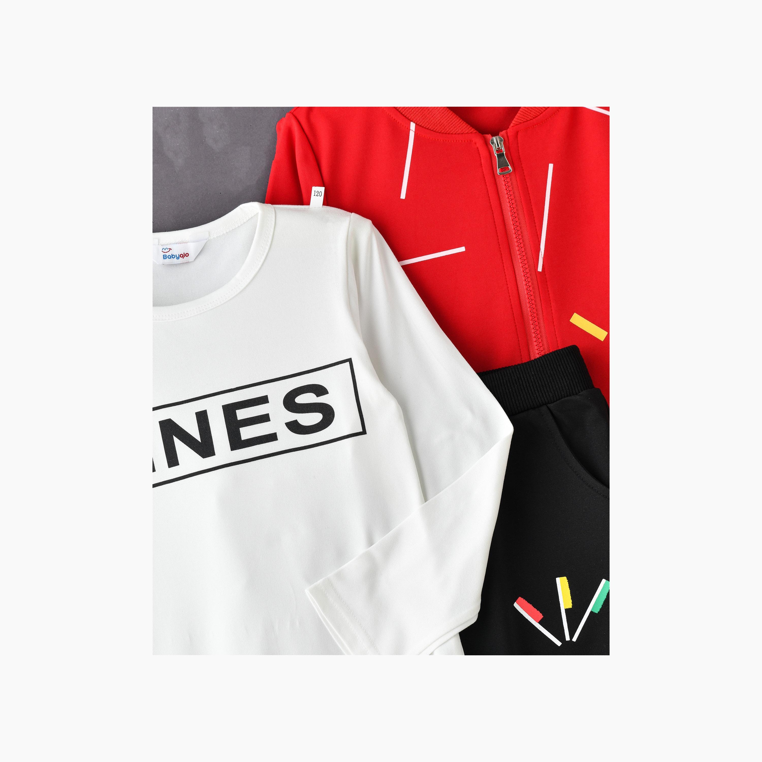 جاكيت مطبوع بأكمام طويلة 3 قطع وتي شيرت وبنطلون من بيبيكلو-boys-clothing-setsandcoords-image-2