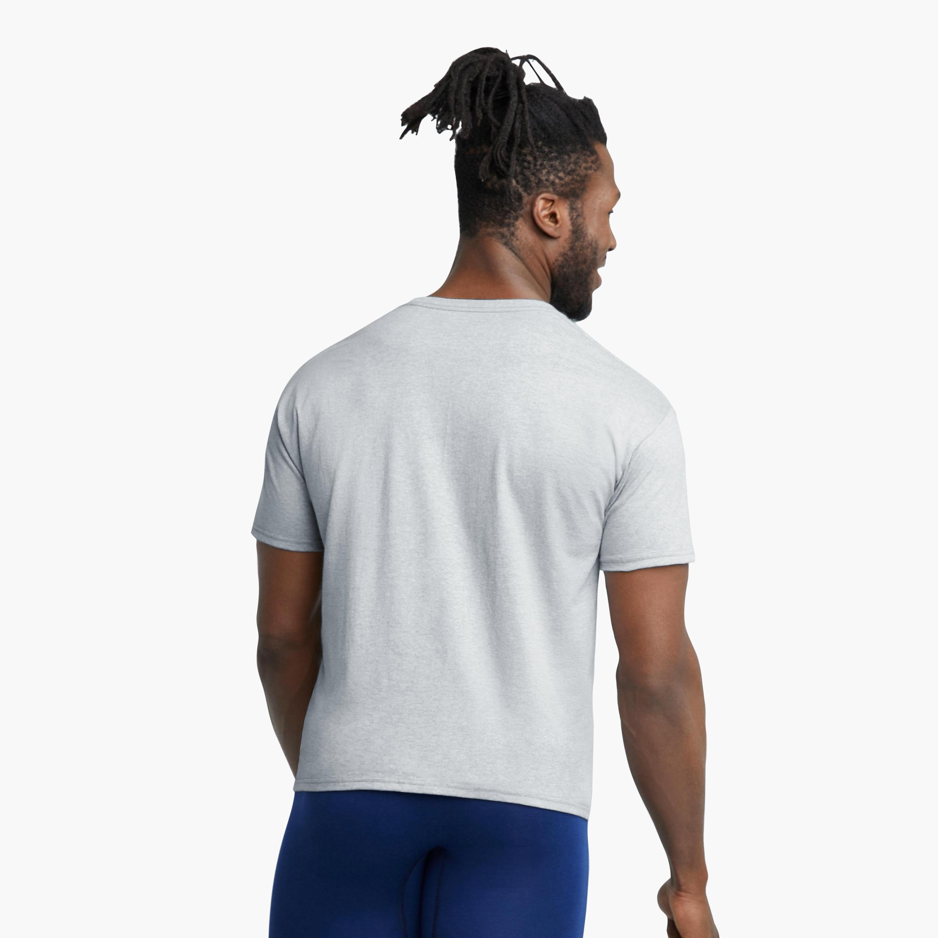 تيشيرت رجالي سادة بياقة V وأكمام قصيرة من هانيس-men-clothing-tshirtsandpolos-tshirts-image-4