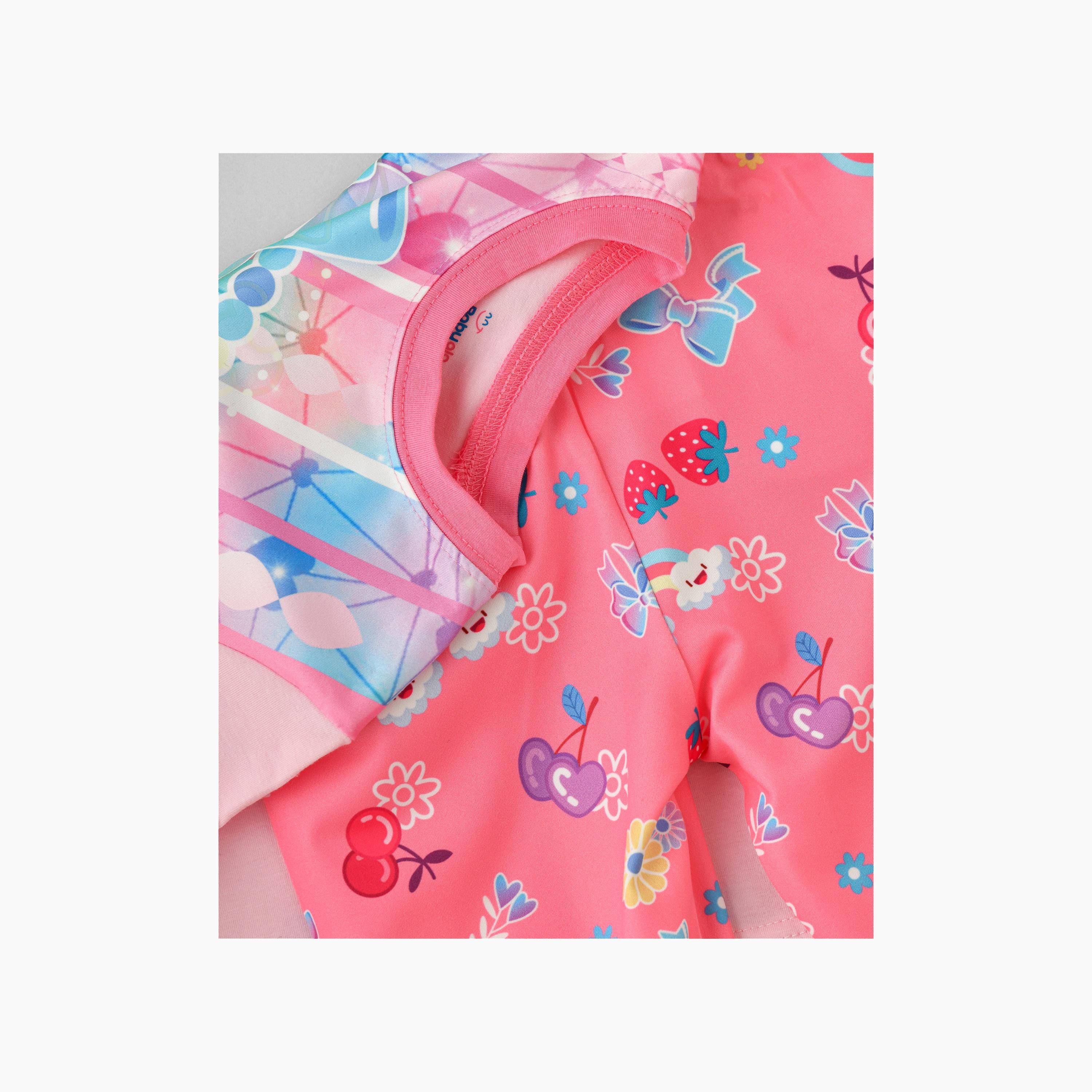 تي شيرت قطعتين بطبعة يونيكورن قوس قزح يتوهج في الظلام مع بنطلون ركض من بيبيكلو-girls-clothing-nightwear-image-5