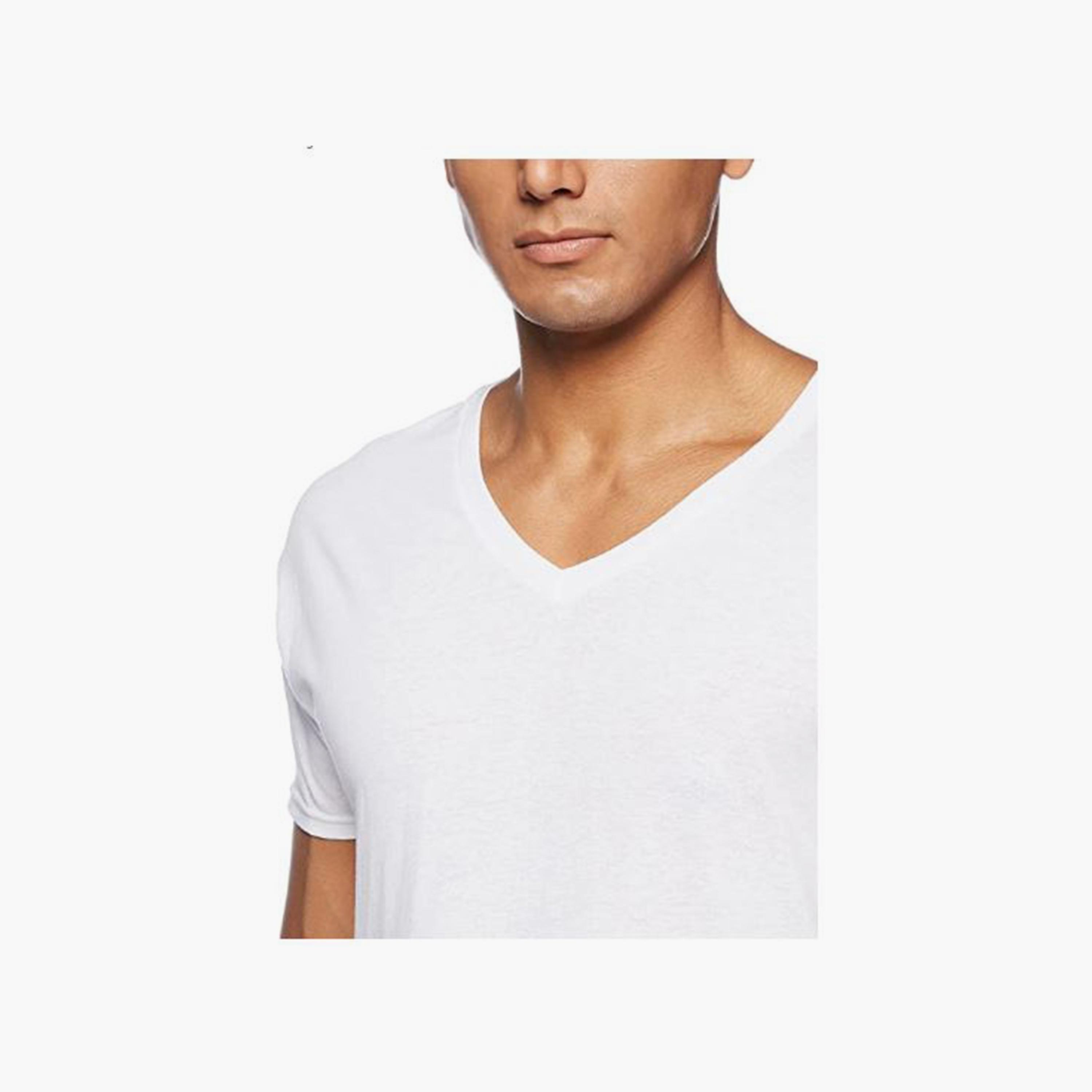 Hanes Pack of 3 Plain V-Neck Short Sleeves Men's T-Shirt-men-clothing-tshirtsandpolos-tshirts-image-3