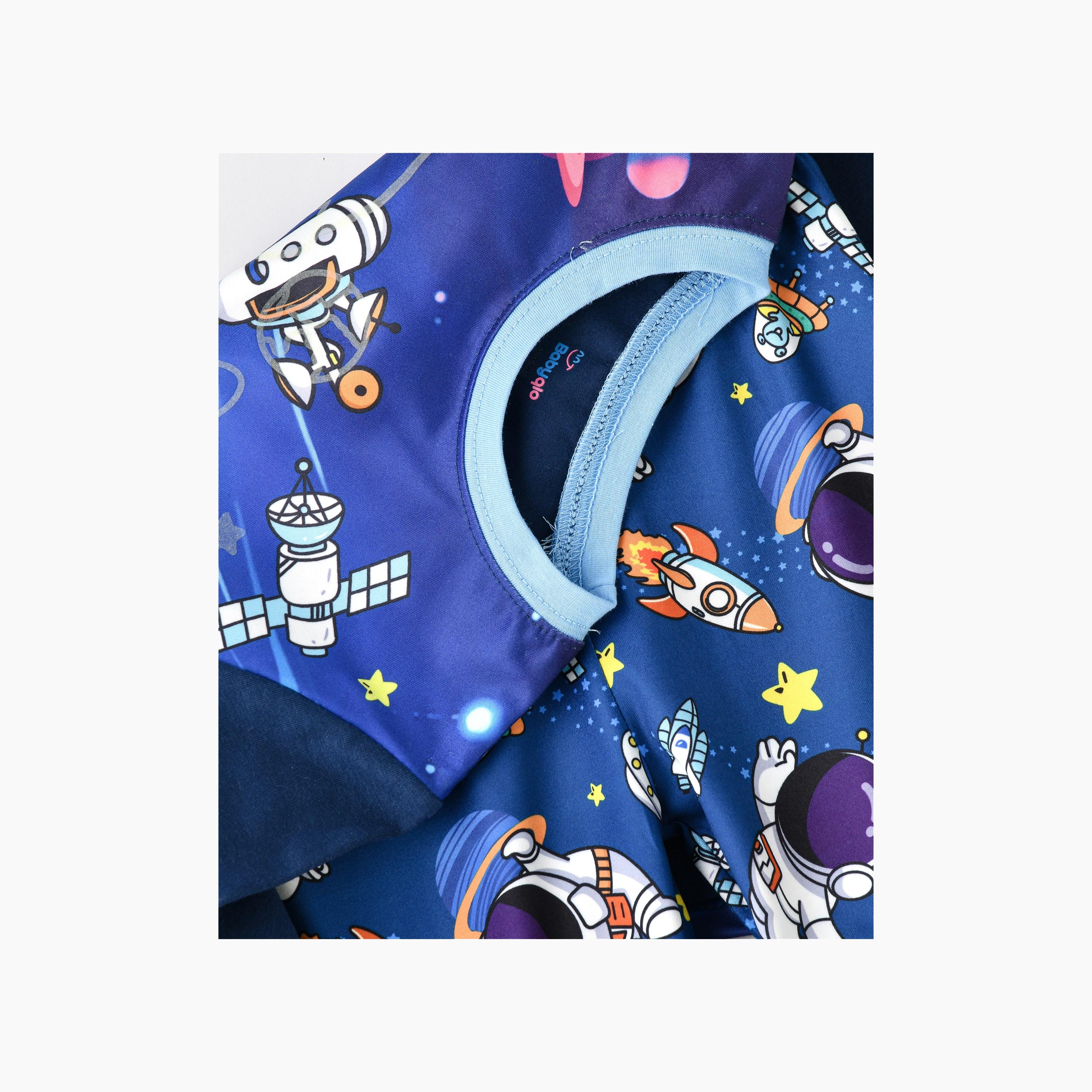 Babyqlo 2-Piece Space Adventure Printed Glow-in-the-Dark T-Shirt with Joggers-boys-clothing-nightwear-image-5