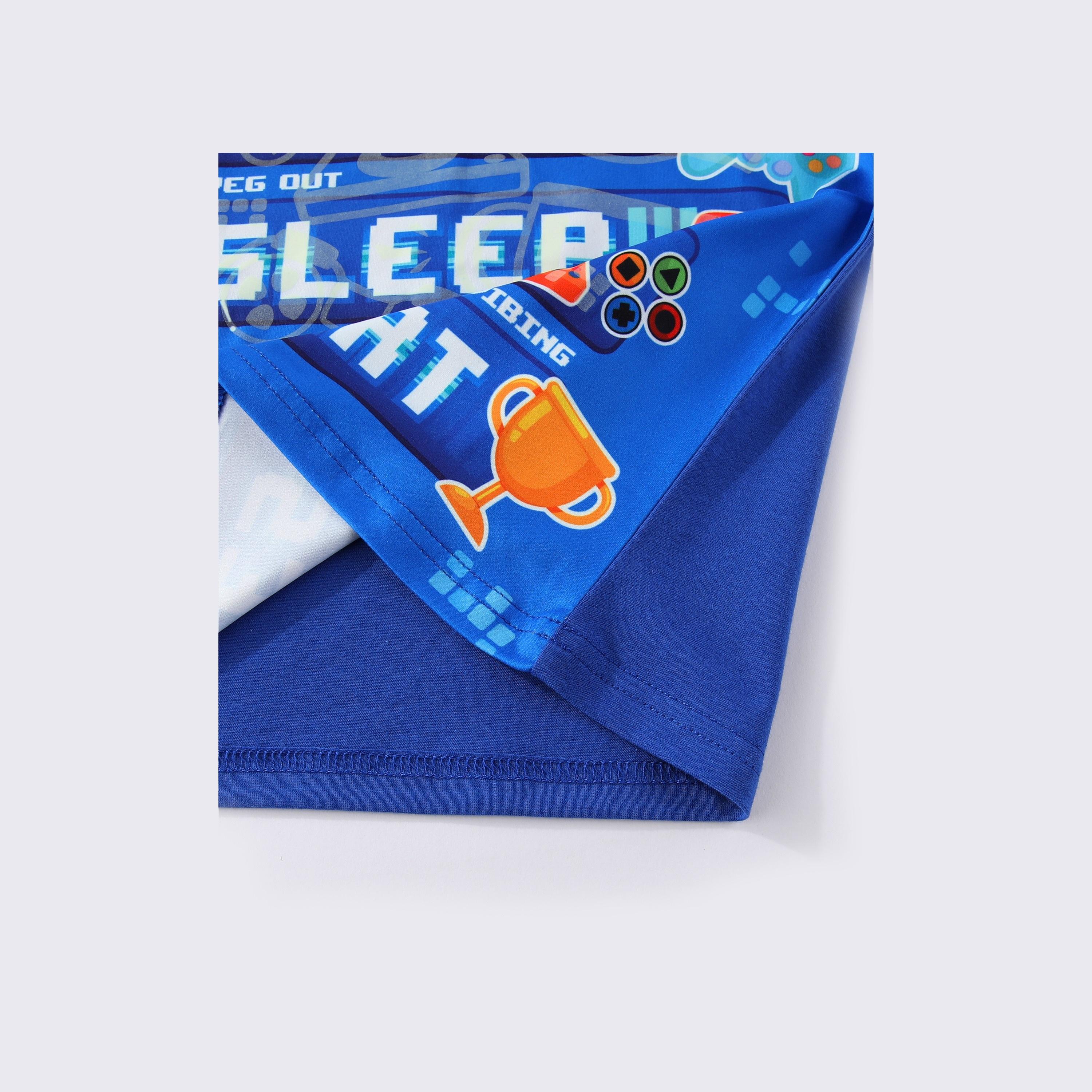 Babyqlo 2-Piece Game On! Printed Glow-in-the-Dark T-Shirt with Pyjama-boys-clothing-nightwear-image-10