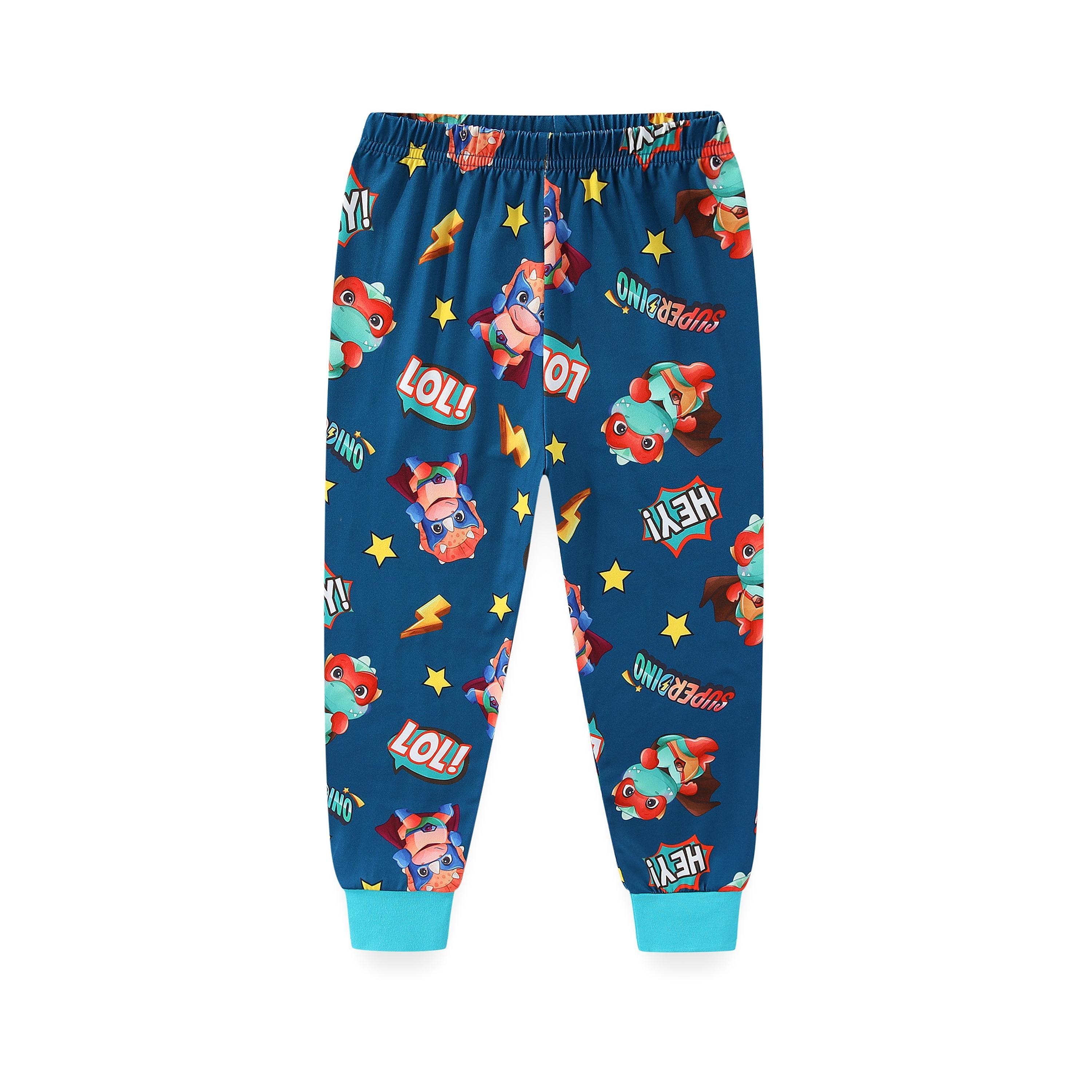 Babyqlo 2-Piece Super Dino Printed Glow-in-the-Dark T-Shirt with Pyjama-boys-clothing-nightwear-image-7