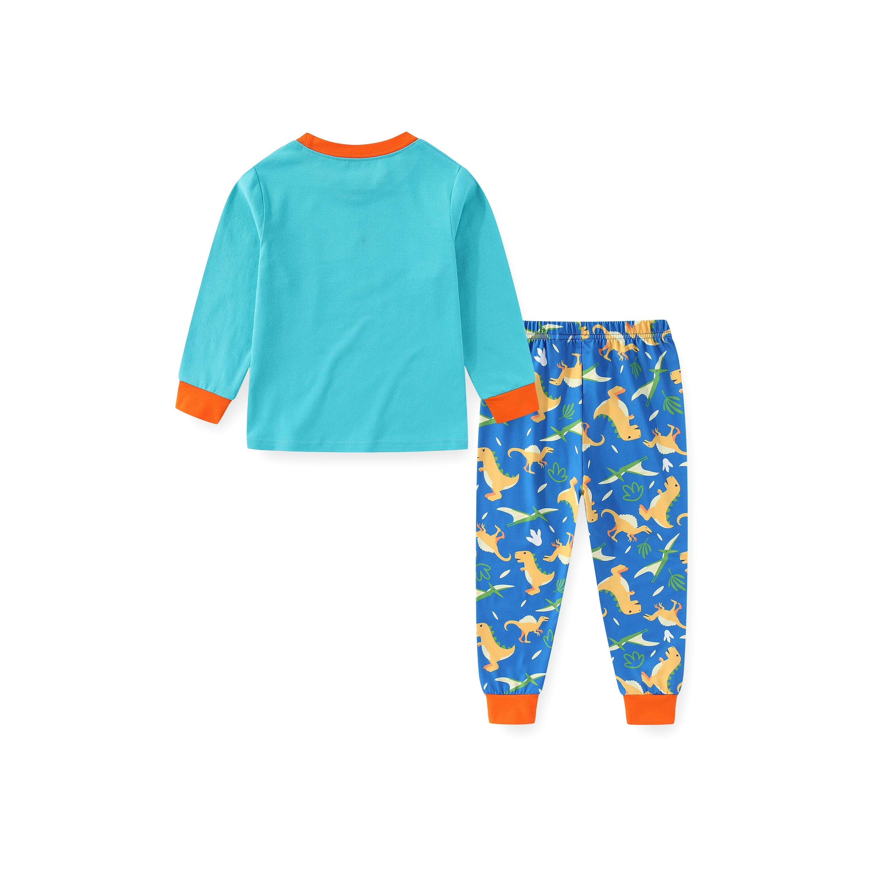 Babyqlo 2-Piece Roaring Dino Printed Glow-in-the-Dark T-Shirt with Pyjama-boys-clothing-nightwear-image-4