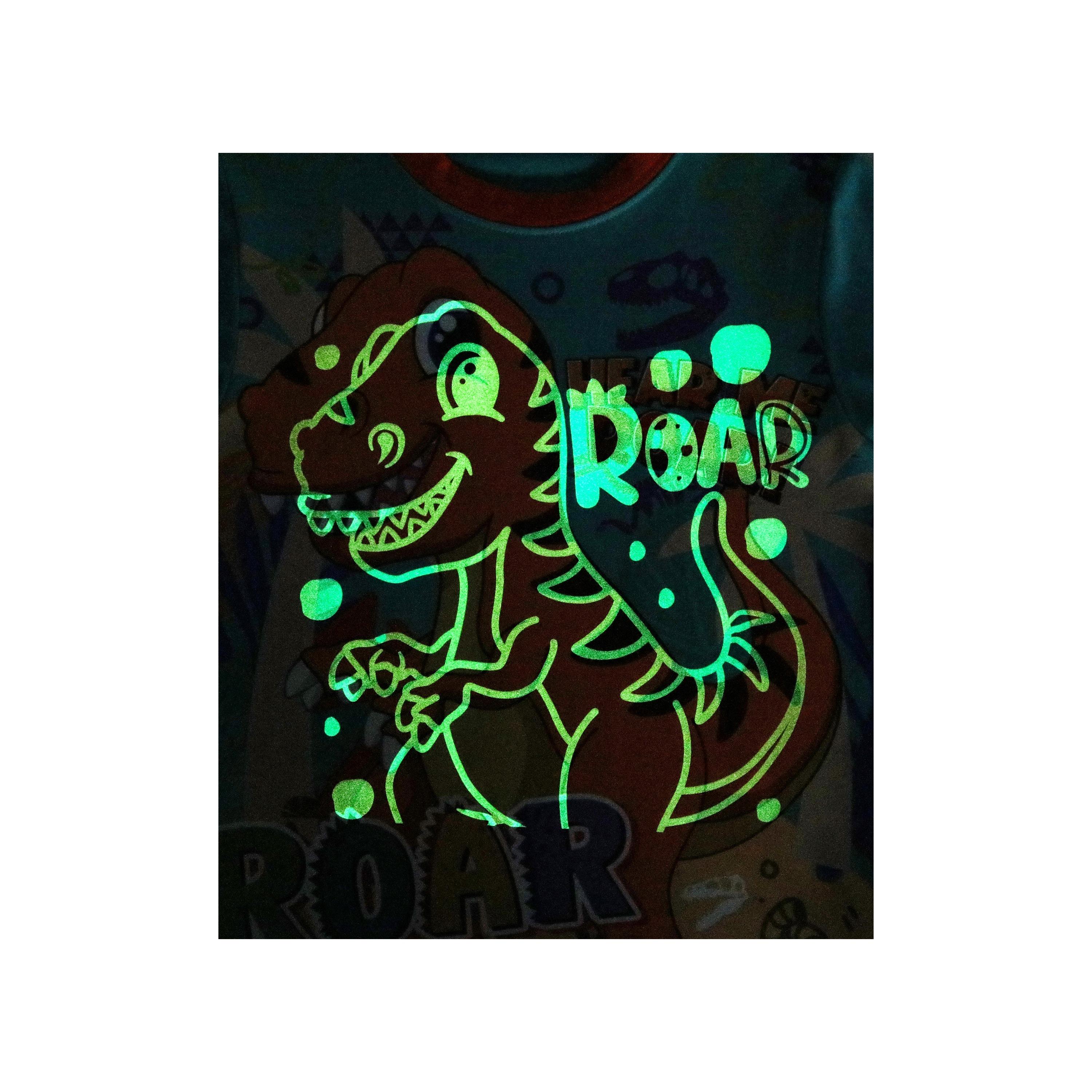Babyqlo 2-Piece Roaring Dino Printed Glow-in-the-Dark T-Shirt with Pyjama-boys-clothing-nightwear-image-5