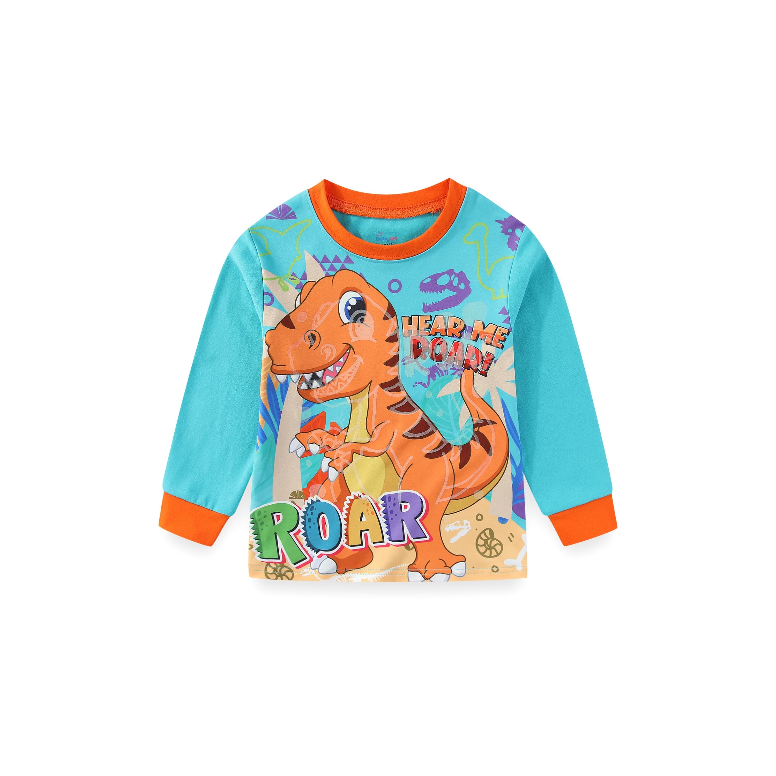 Babyqlo 2-Piece Roaring Dino Printed Glow-in-the-Dark T-Shirt with Pyjama-boys-clothing-nightwear-image-6