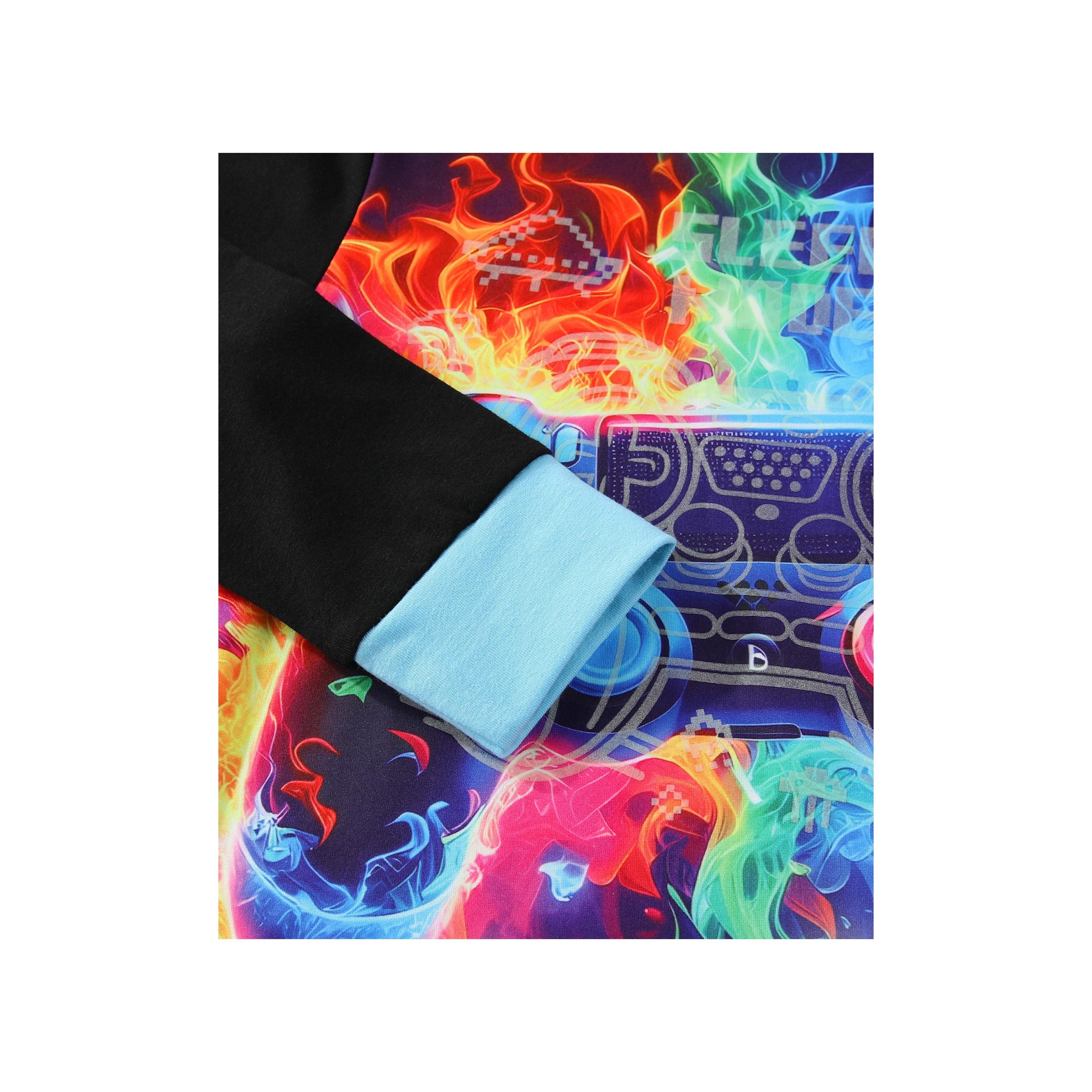 Babyqlo 2-Piece Neon Gamer Printed Glow-in-the-Dark T-Shirt with Pyjama-boys-clothing-nightwear-image-11