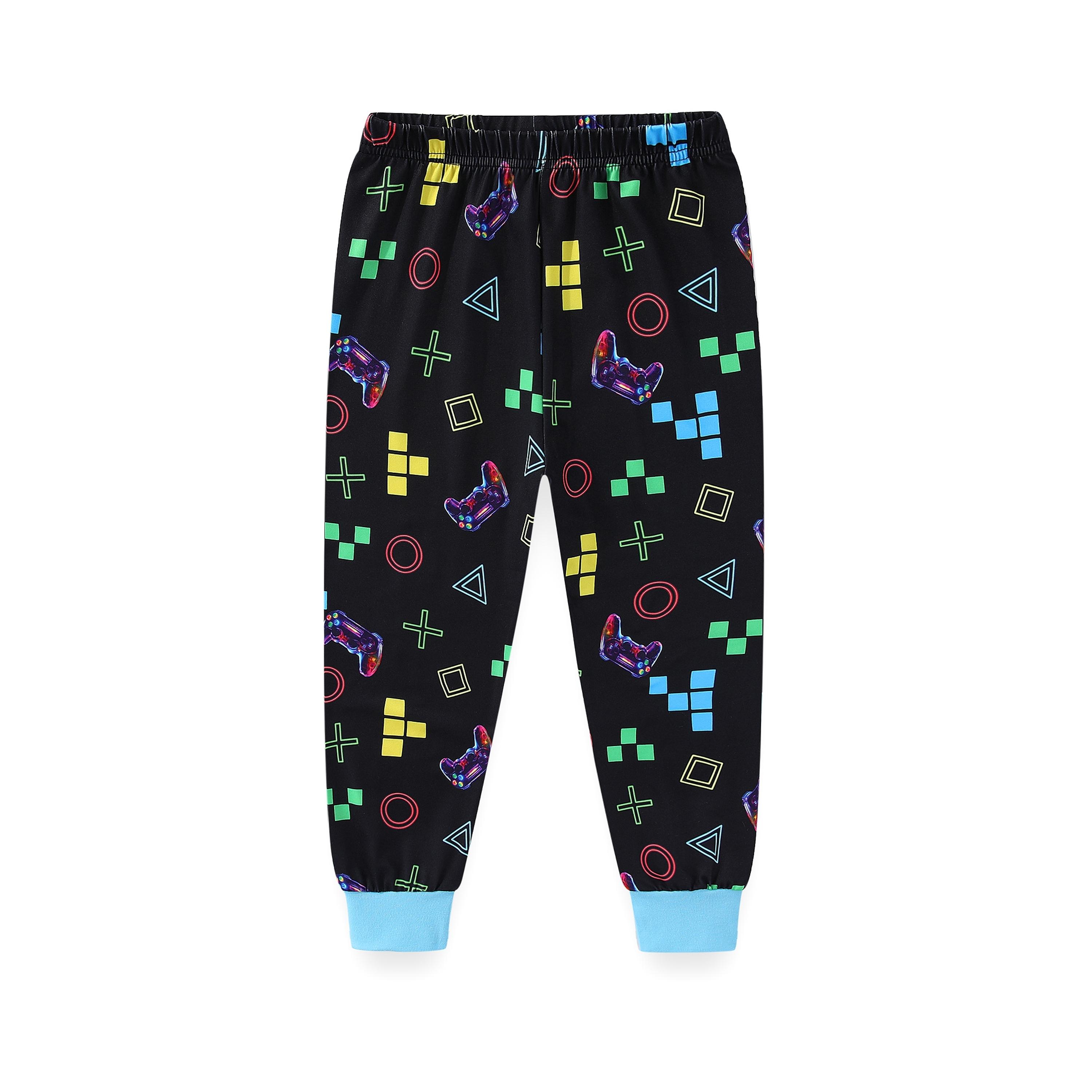 Babyqlo 2-Piece Neon Gamer Printed Glow-in-the-Dark T-Shirt with Pyjama-boys-clothing-nightwear-image-8