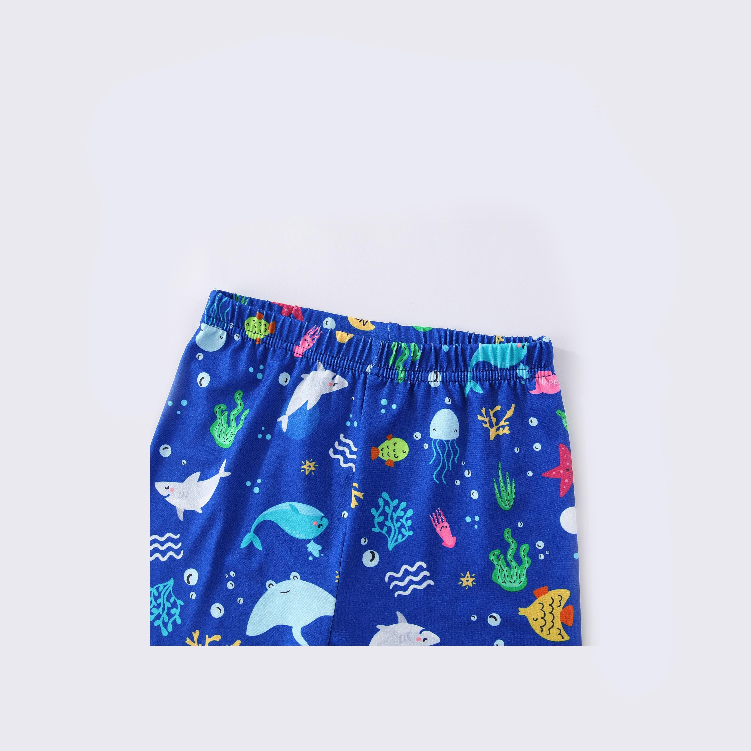 Babyqlo 2-Piece Undersea Friends Printed Glow-in-the-Dark T-Shirt with Pyjama-boys-clothing-nightwear-image-2