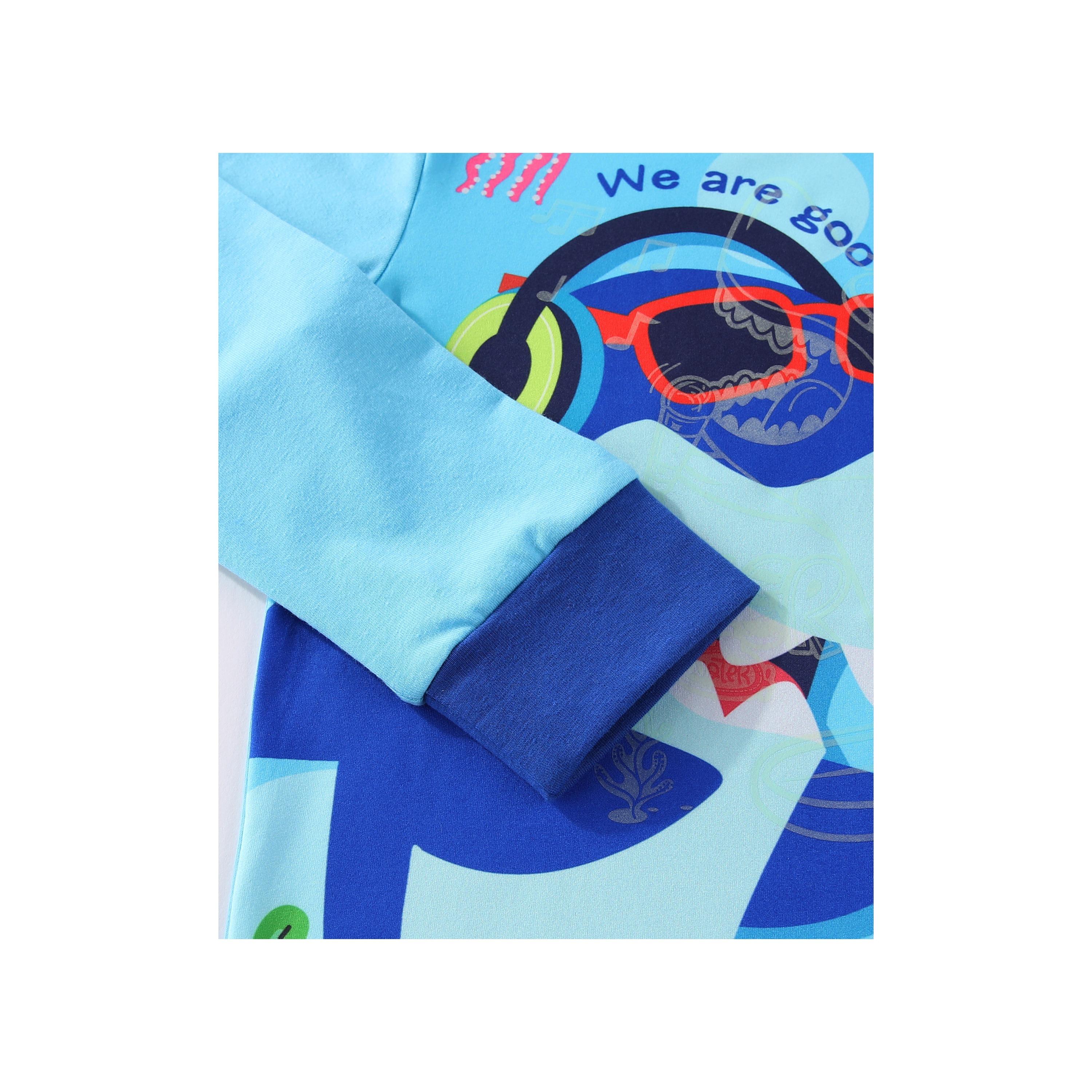 Babyqlo 2-Piece Undersea Friends Printed Glow-in-the-Dark T-Shirt with Pyjama-boys-clothing-nightwear-image-9