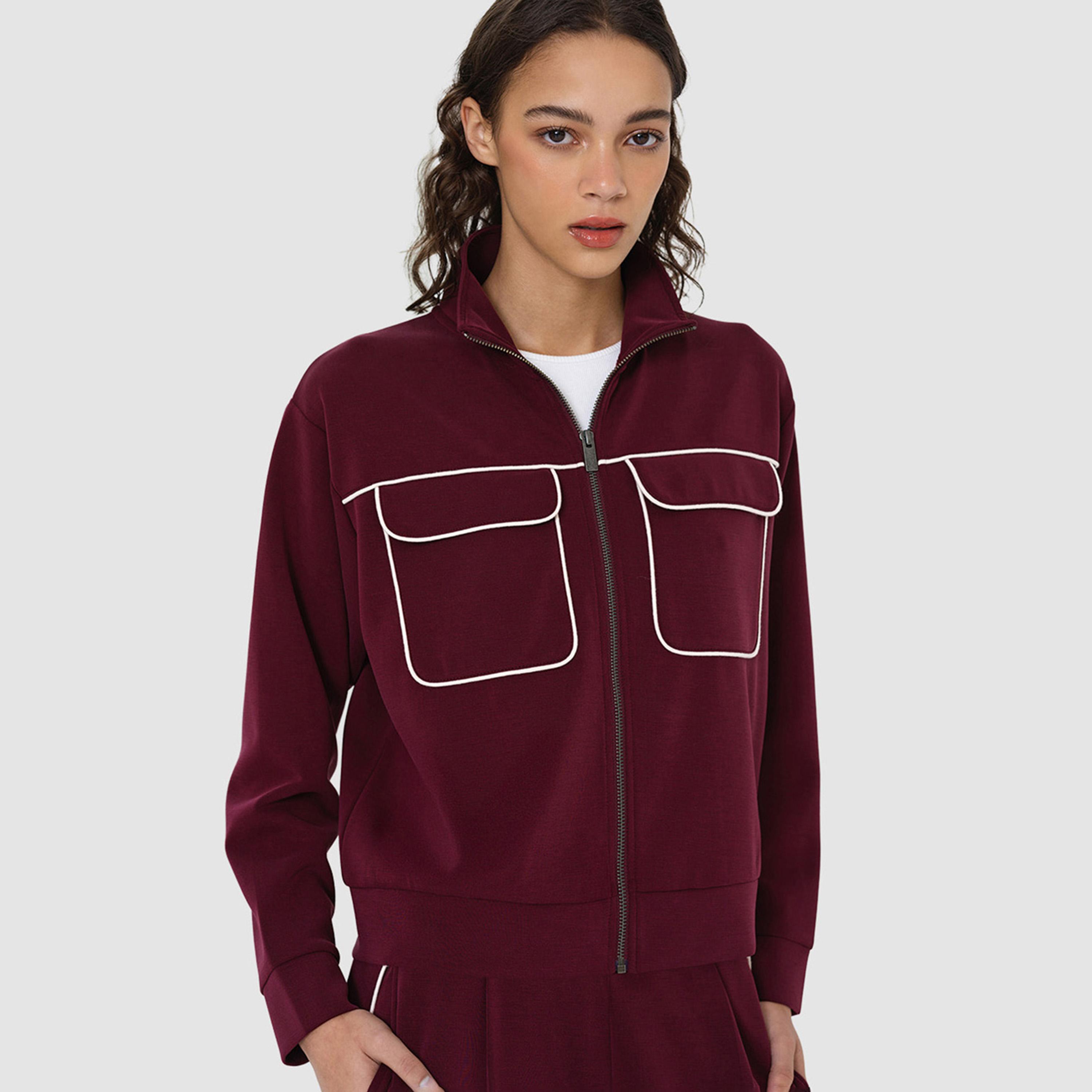French Connection Red High Neck Women's Jacket-women-winterwear-coatsandjackets-jackets-image-1