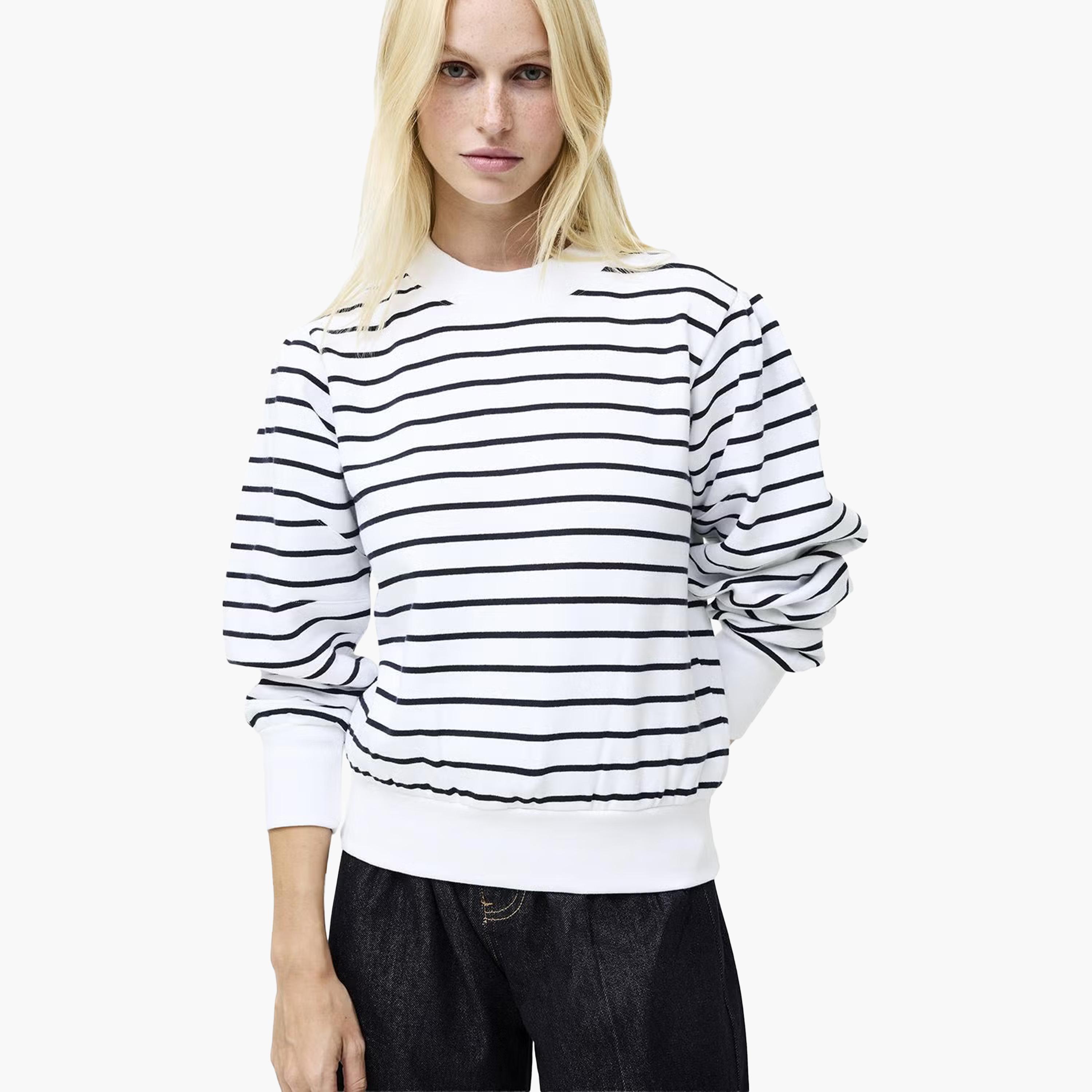 سويت شيرت حريمي مخطط باللون الأبيض من فرينش كونكشن-women-clothing-hoodiesandsweatshirts-sweatshirts-image-4