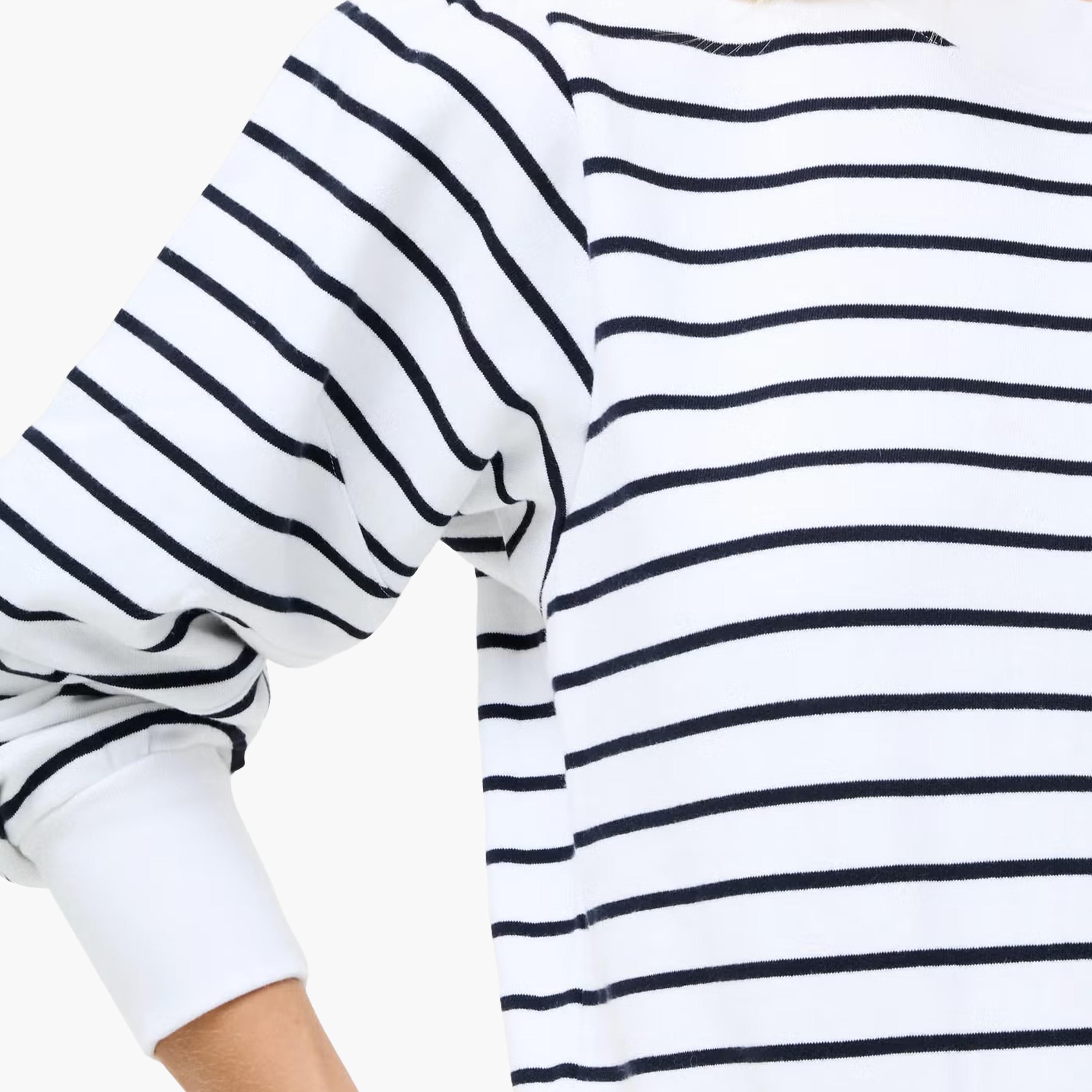سويت شيرت حريمي مخطط باللون الأبيض من فرينش كونكشن-women-clothing-hoodiesandsweatshirts-sweatshirts-image-5