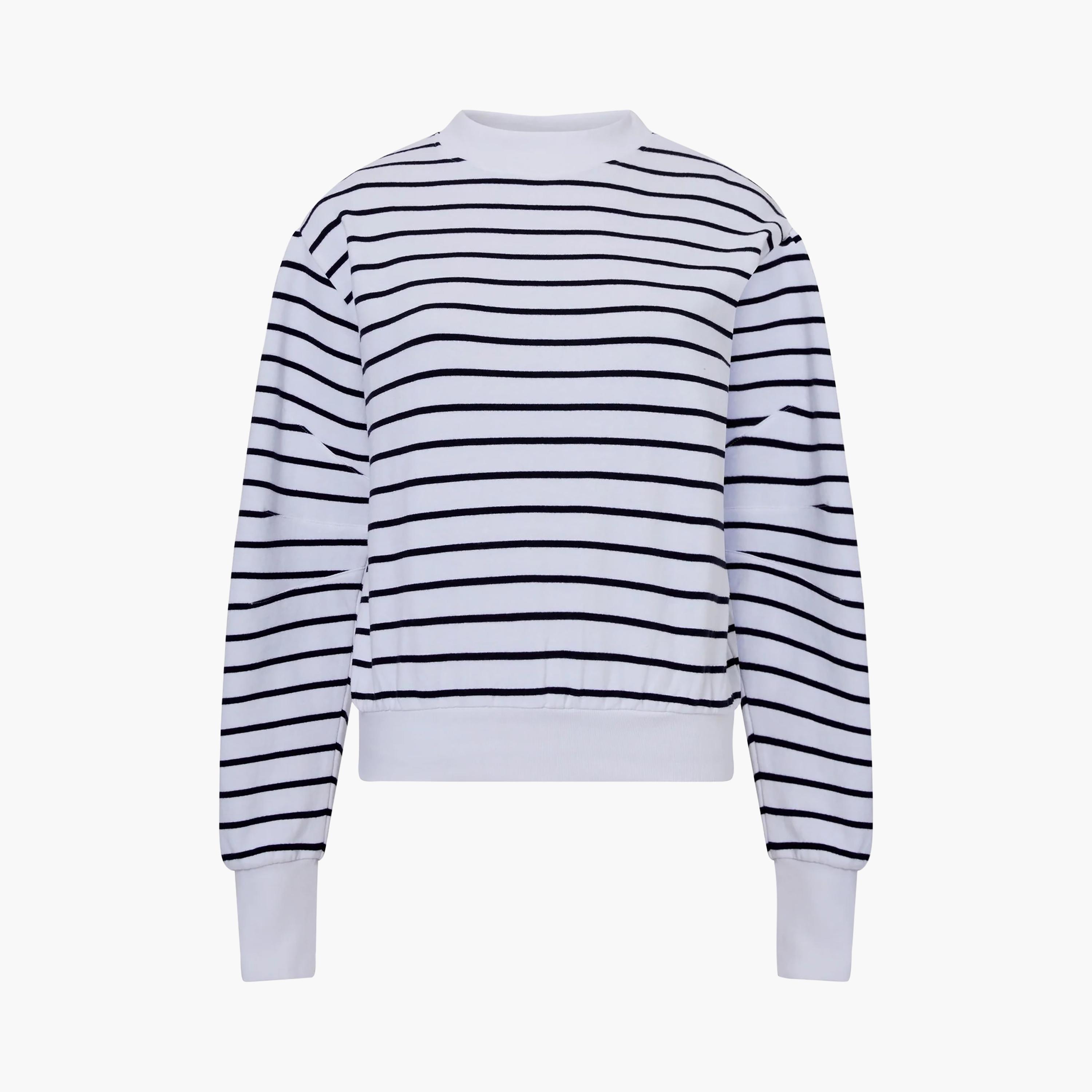 سويت شيرت حريمي مخطط باللون الأبيض من فرينش كونكشن-women-clothing-hoodiesandsweatshirts-sweatshirts-image-6