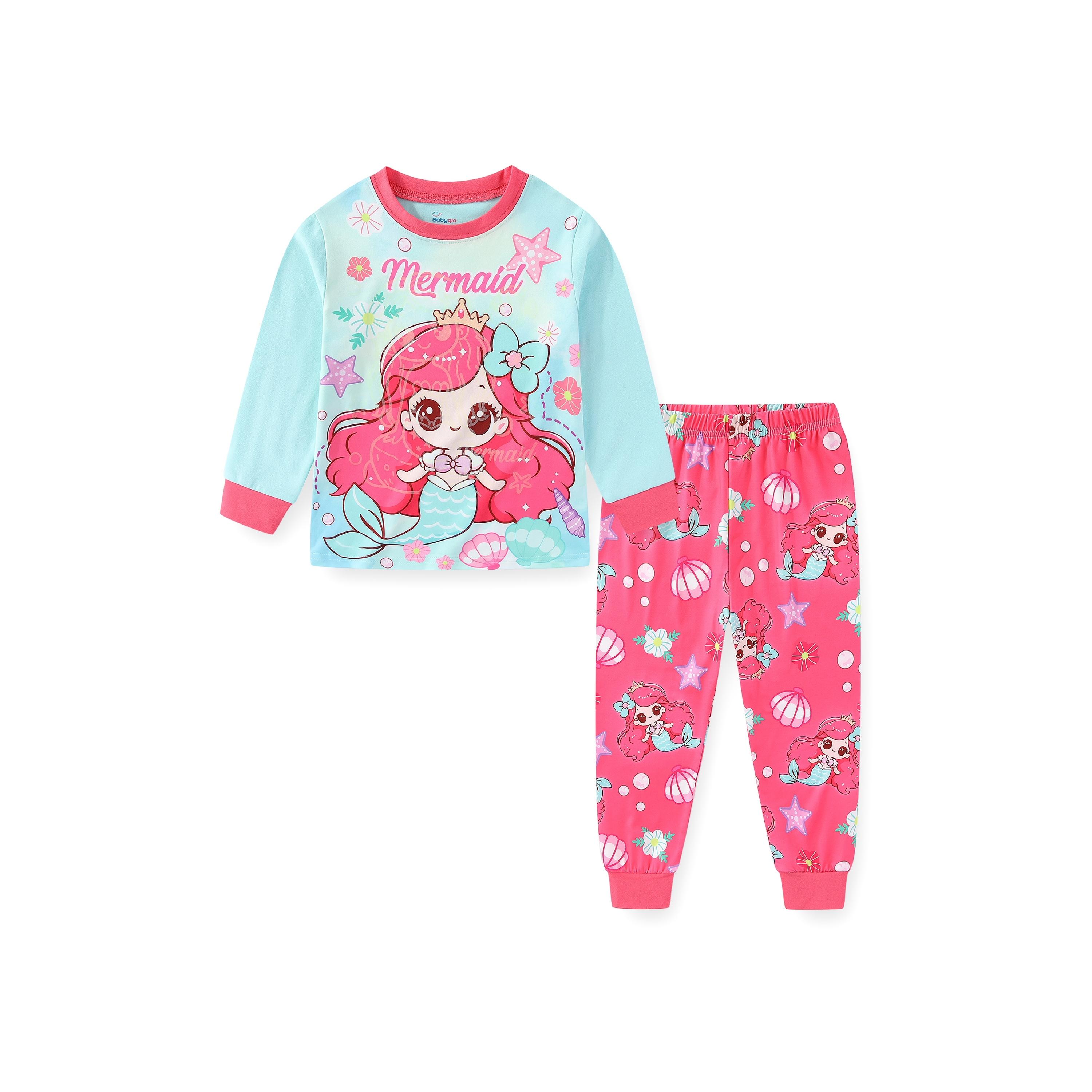 Babyqlo 2-Piece Princess Wonderland Printed Glow-in-the-Dark T-Shirt with Pyjama-girls-clothing-nightwear-image-1