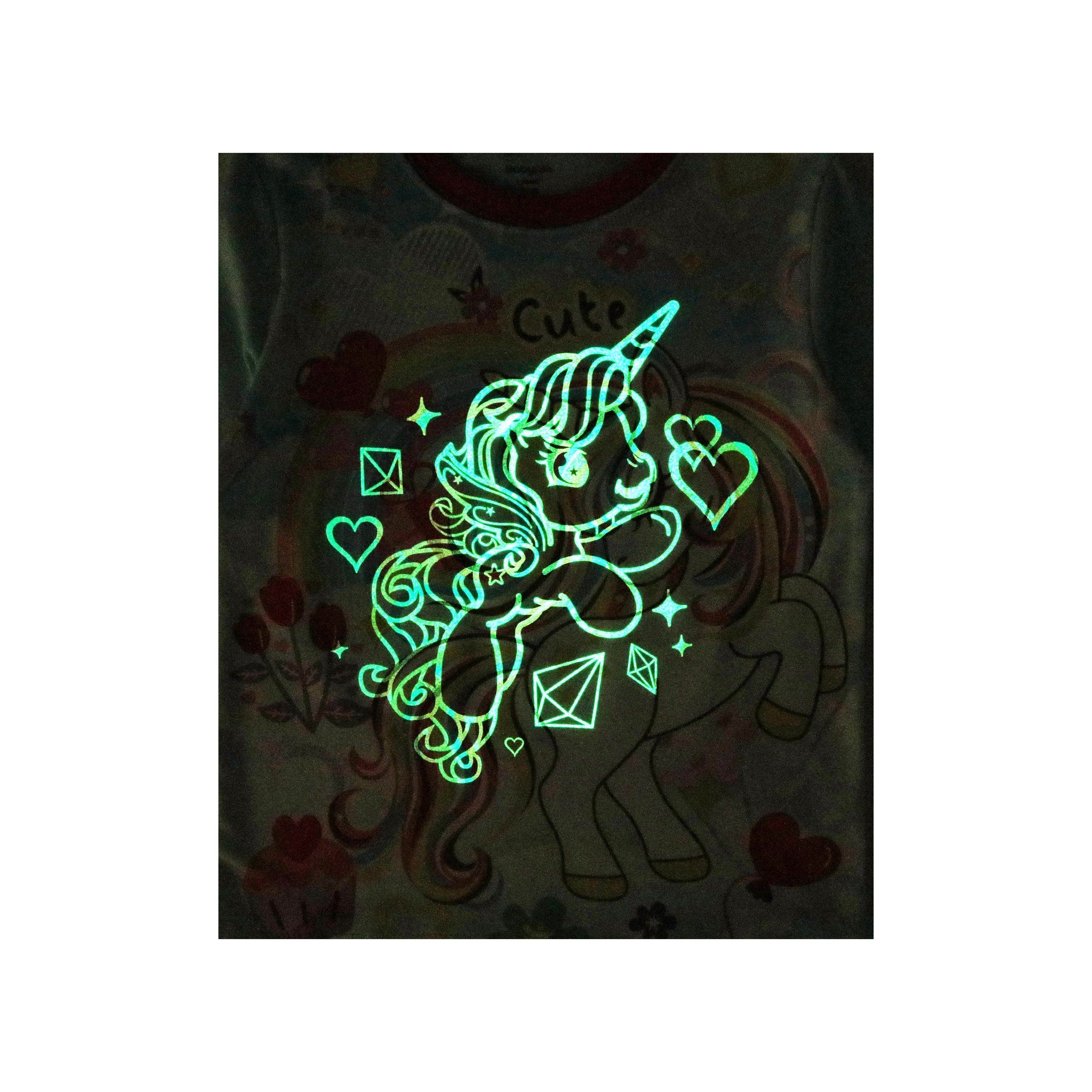 Babyqlo 2-Piece Rainbow Dreams Printed Glow-in-the-Dark T-Shirt with Pyjama-baby-girls-clothing-nightwear-pyjamasets-image-4