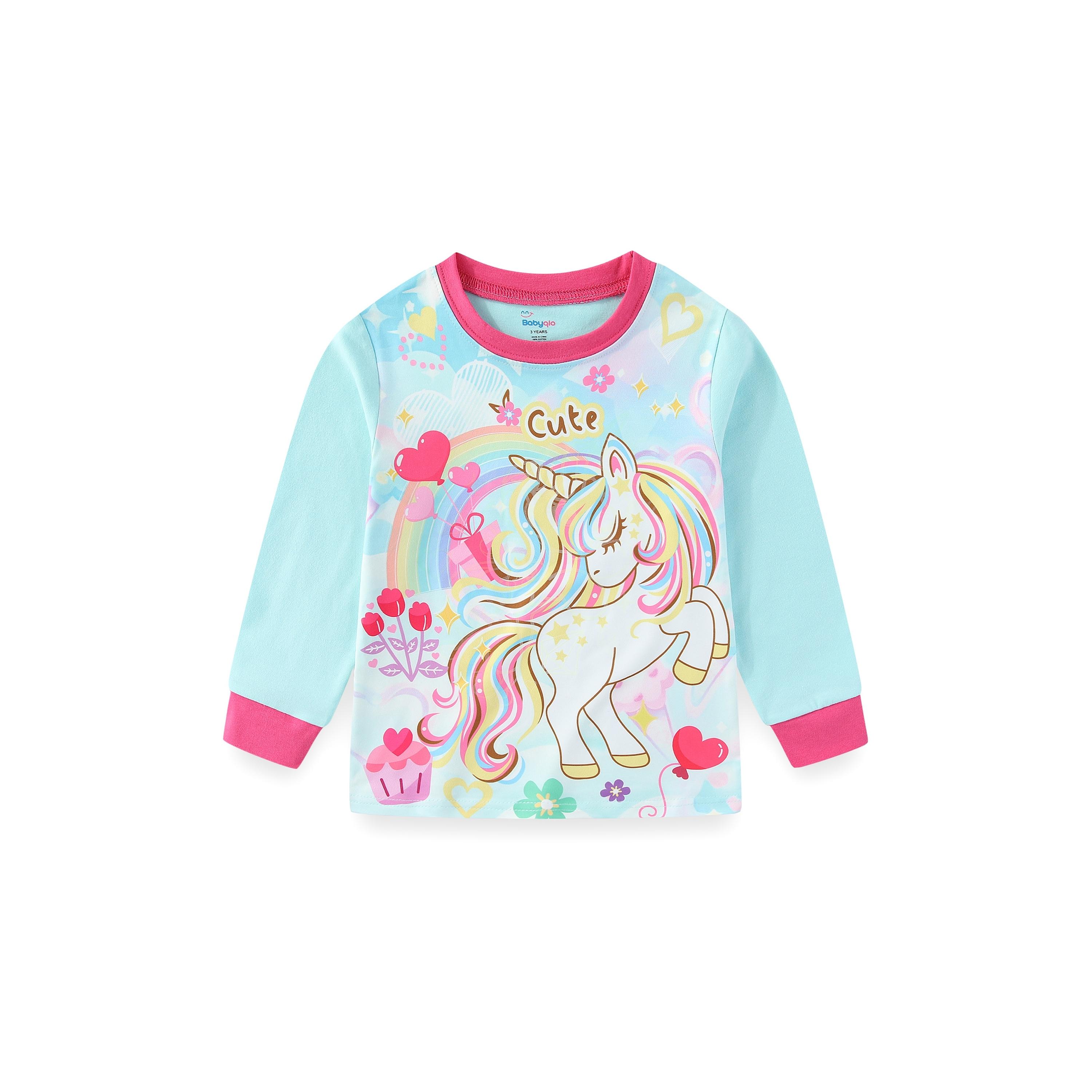 Babyqlo 2-Piece Rainbow Dreams Printed Glow-in-the-Dark T-Shirt with Pyjama-baby-girls-clothing-nightwear-pyjamasets-image-5