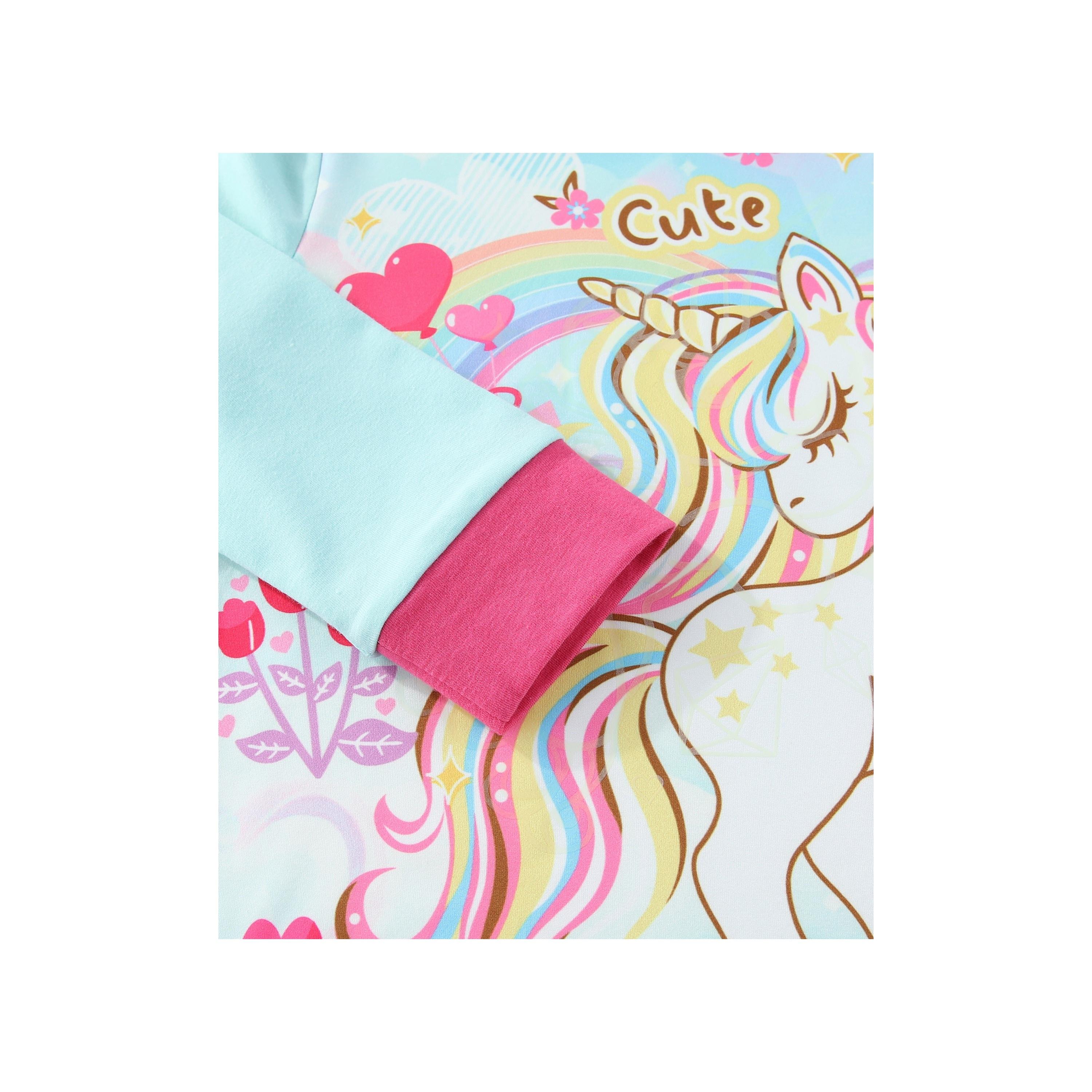 Babyqlo 2-Piece Rainbow Dreams Printed Glow-in-the-Dark T-Shirt with Pyjama-baby-girls-clothing-nightwear-pyjamasets-image-7
