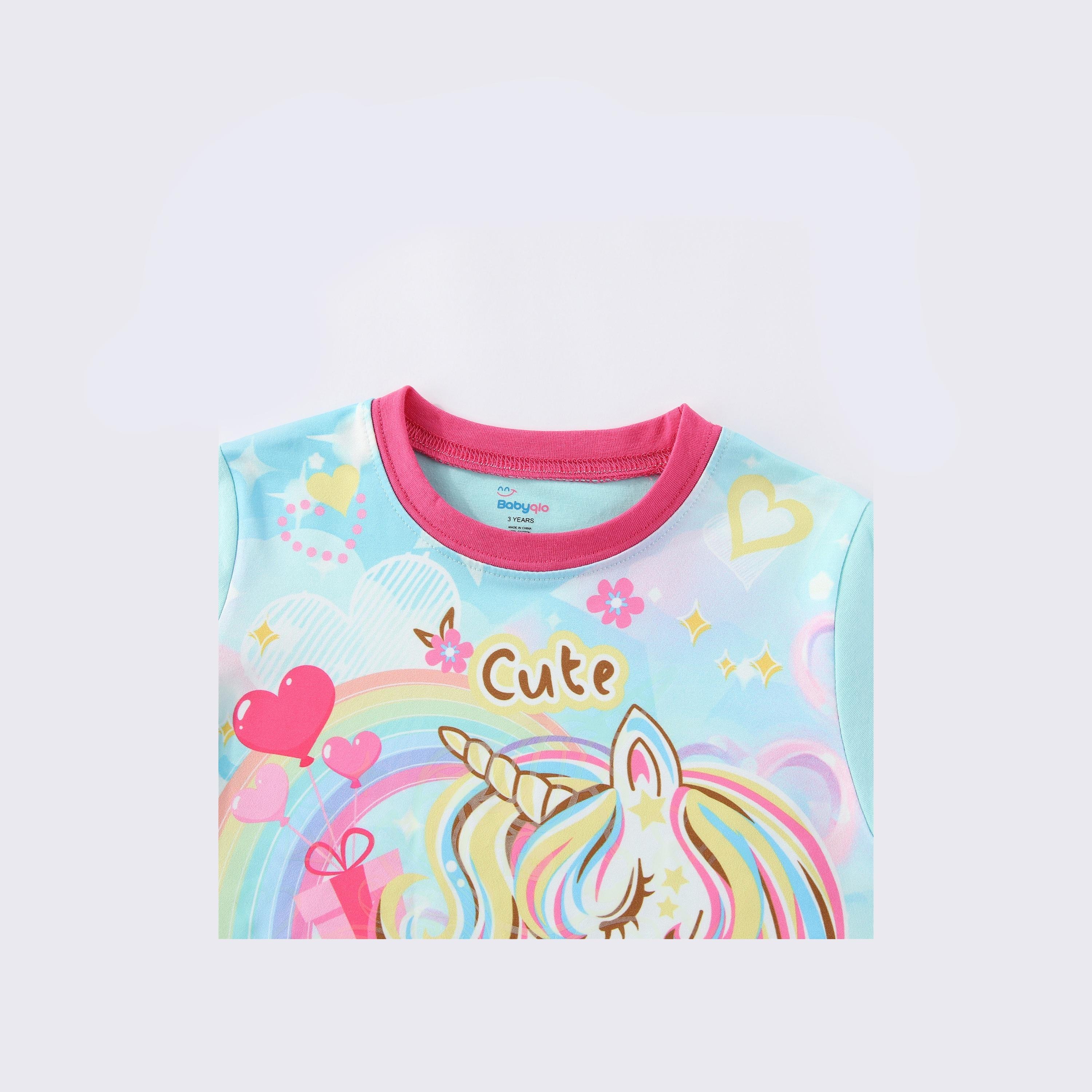 Babyqlo 2-Piece Rainbow Dreams Printed Glow-in-the-Dark T-Shirt with Pyjama-baby-girls-clothing-nightwear-pyjamasets-image-8