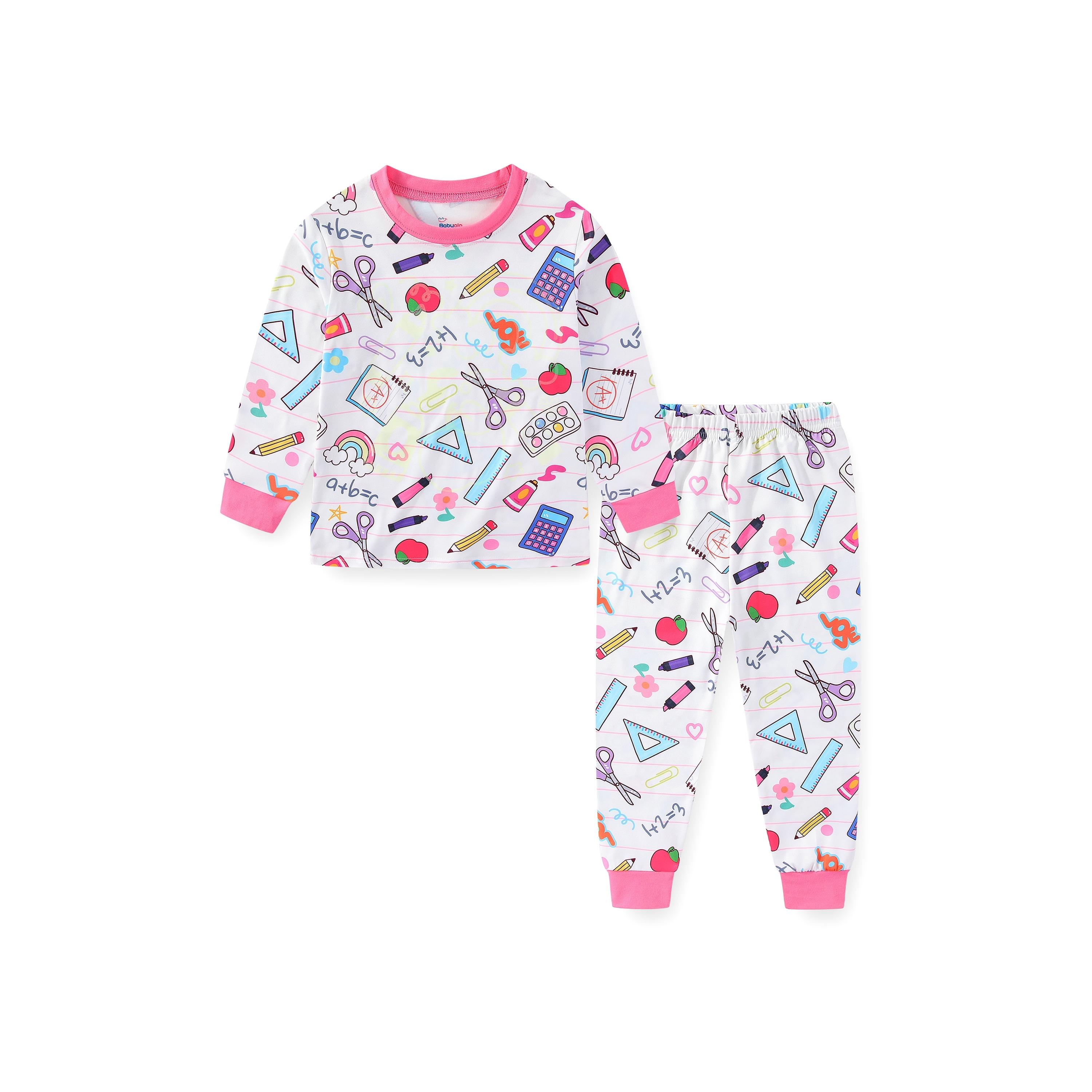تي شيرت مطبوع ومتوهج في الظلام مكون من قطعتين مع بيجامة من بيبيكلو-girls-clothing-nightwear-image-1