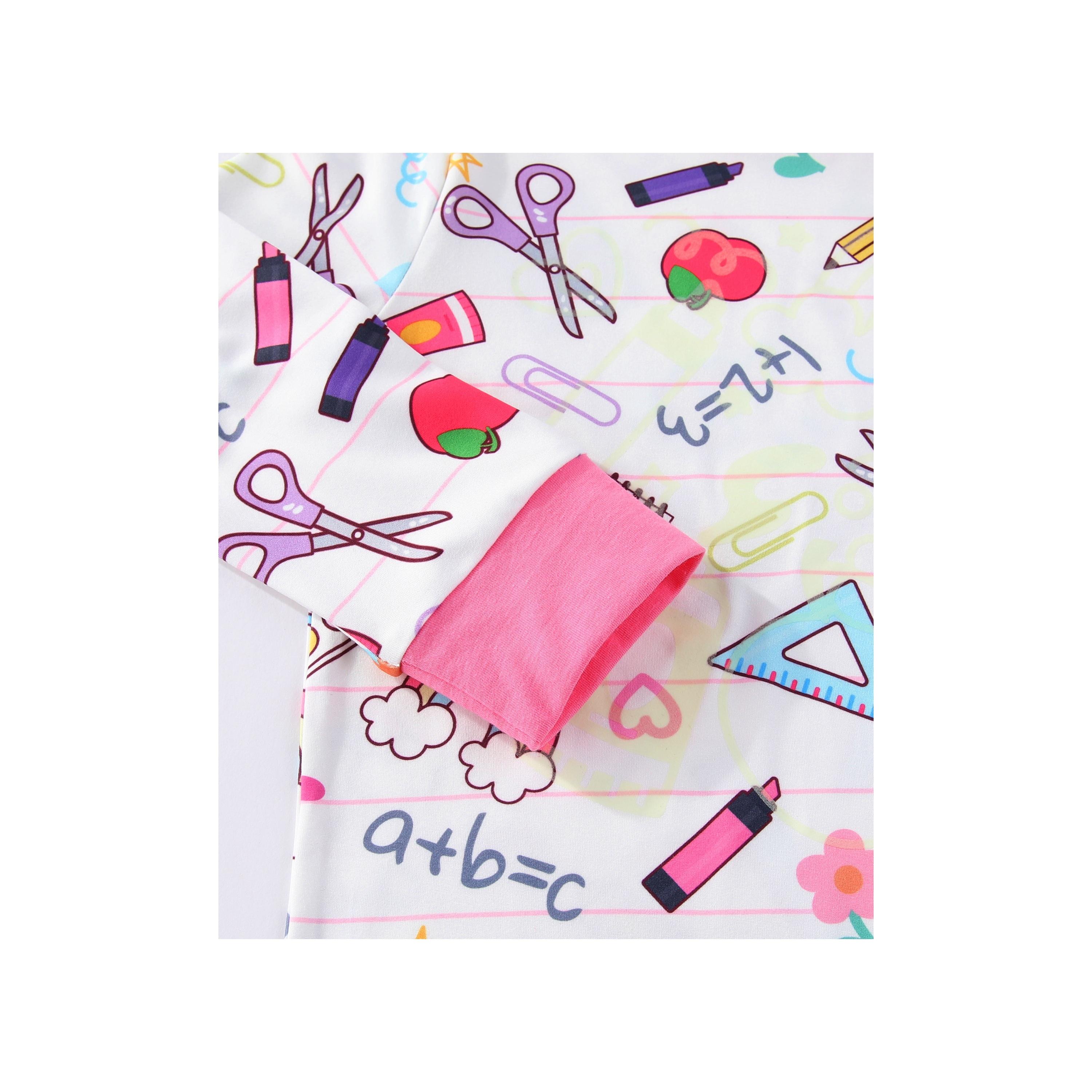تي شيرت مطبوع ومتوهج في الظلام مكون من قطعتين مع بيجامة من بيبيكلو-girls-clothing-nightwear-image-10