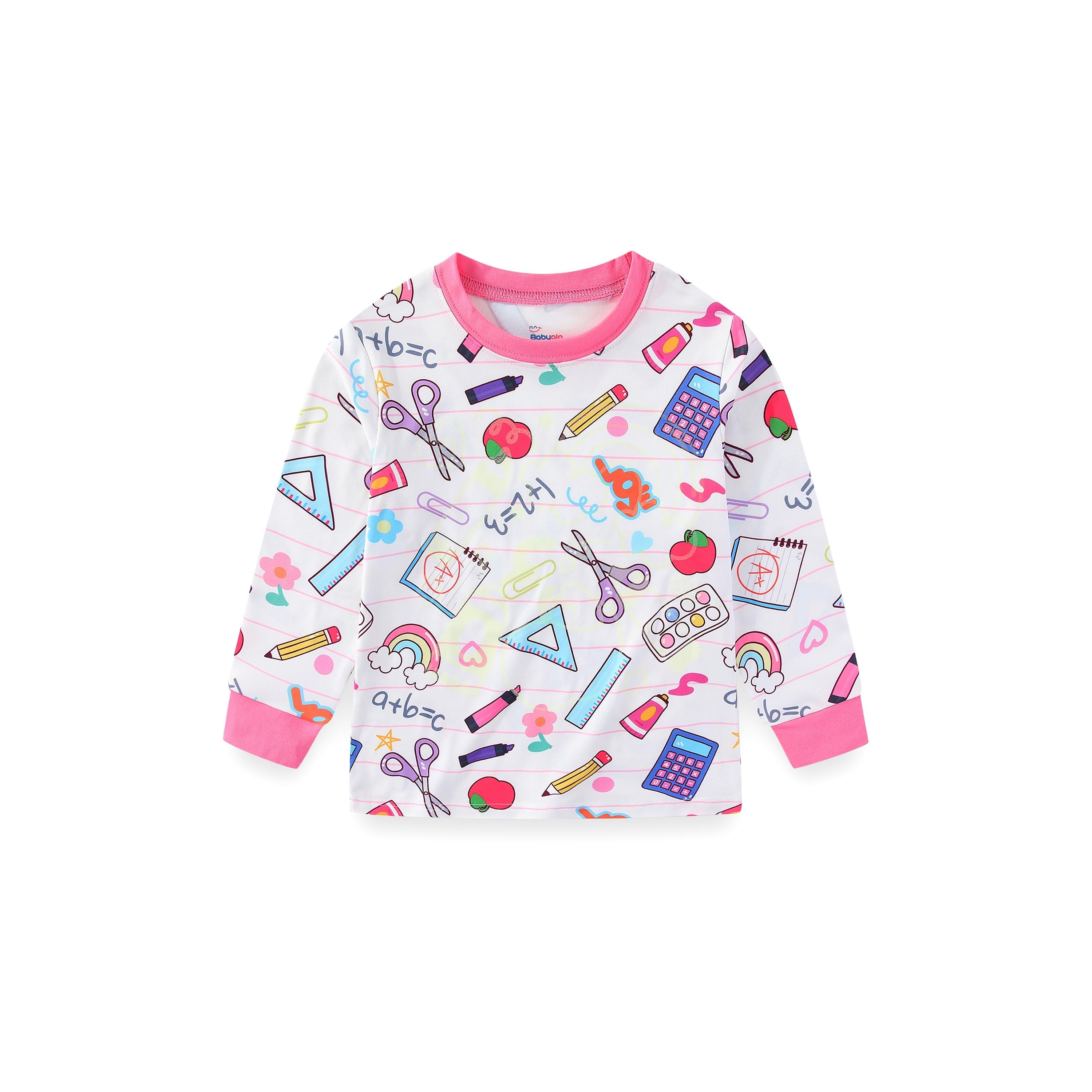 تي شيرت مطبوع ومتوهج في الظلام مكون من قطعتين مع بيجامة من بيبيكلو-girls-clothing-nightwear-image-6